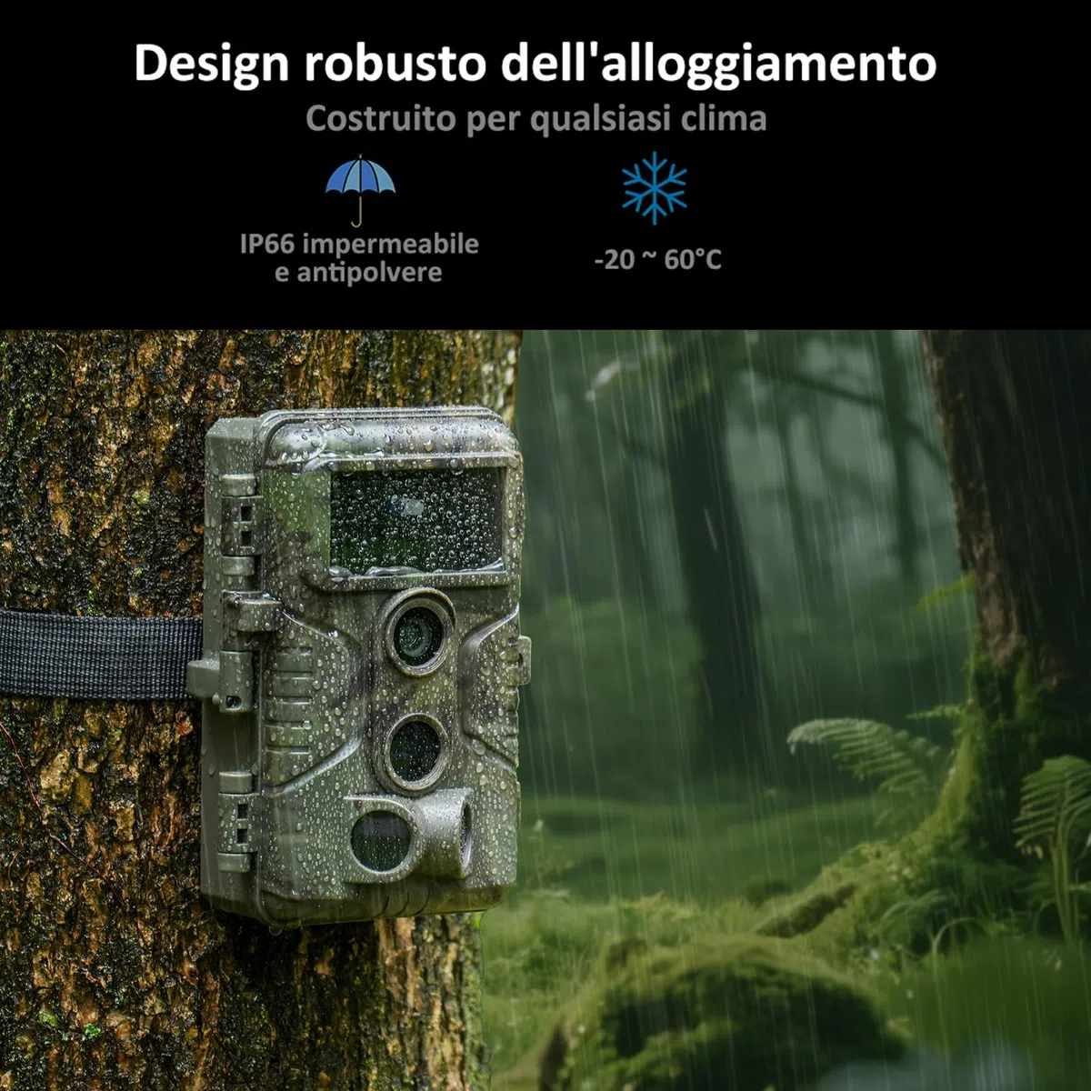 GardePro A3S Fototrappola Infrarossi Invisibili con scheda SD da 64GB 64MP 1296P H.264 Vidéo, 0,1s Tempo di Attivazione Fotocamera da Caccia Visione Notturna Fino a 30m, No-Glow IR LEDs, IP66
