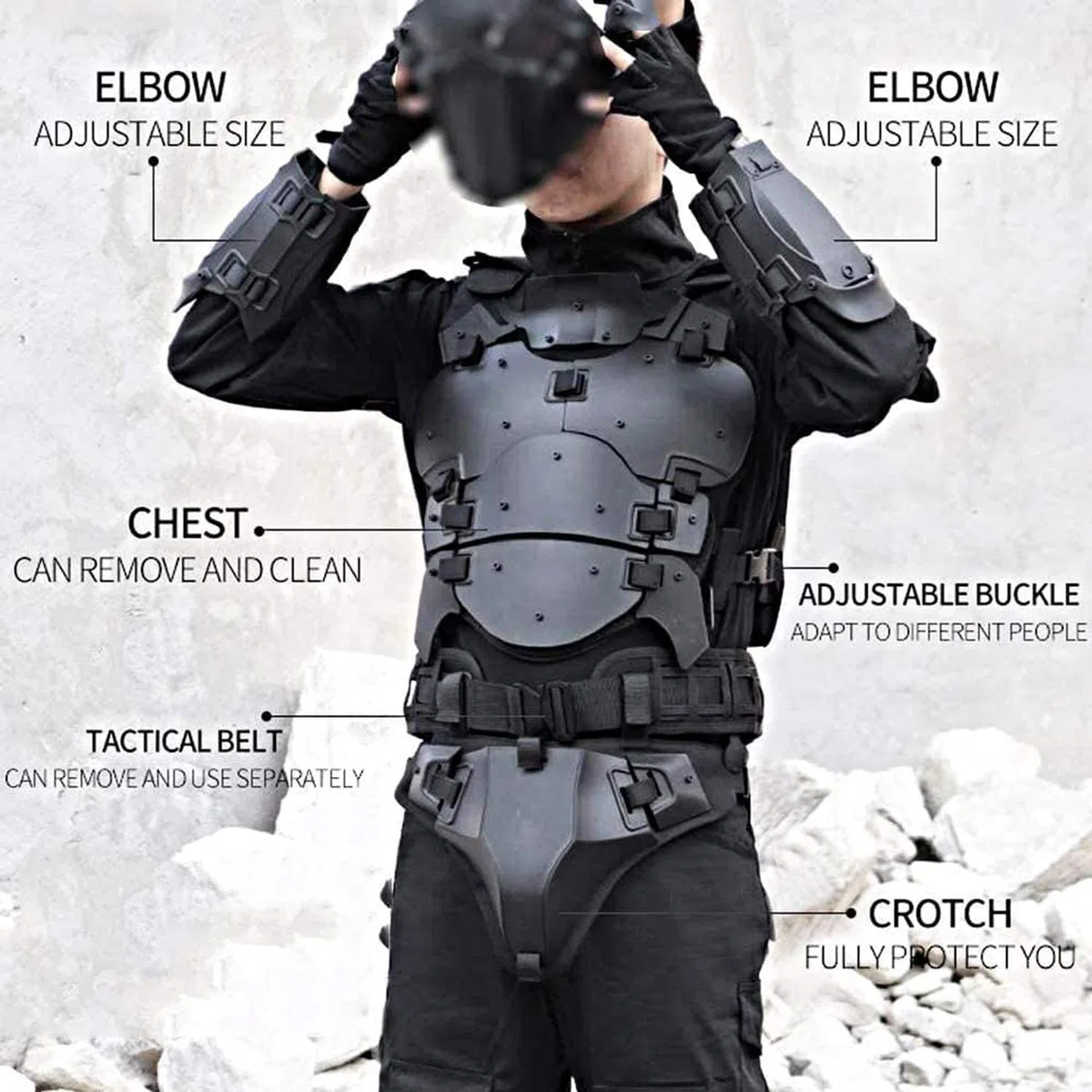 Zhongren Set di gilet tattico tattico tattico militare regolabile, protezione per il petto per paintball, attrezzatura da combattimento CS modulare per cosplay e allenamento sul campo