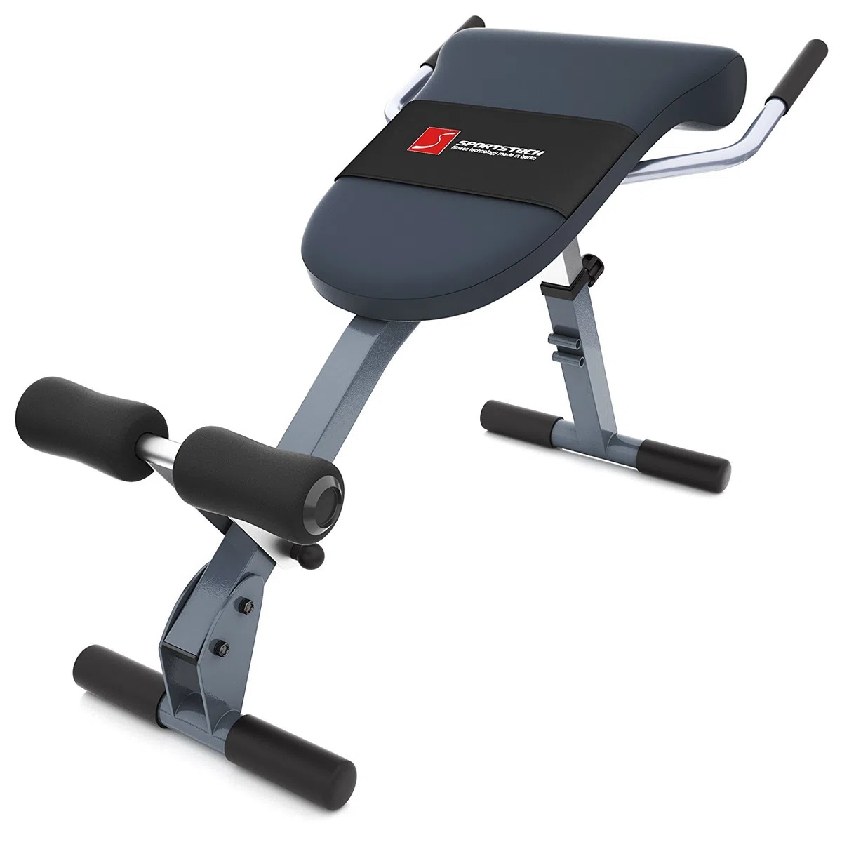 Sportstech BRT200 3in1. Panca per Schiena e Addome con Innovativo Design Antiscivolo, Brevettato, Multifunzionale, Ripiegabile, Imbottitura ergonomica, 5 Livelli di inclinazione.