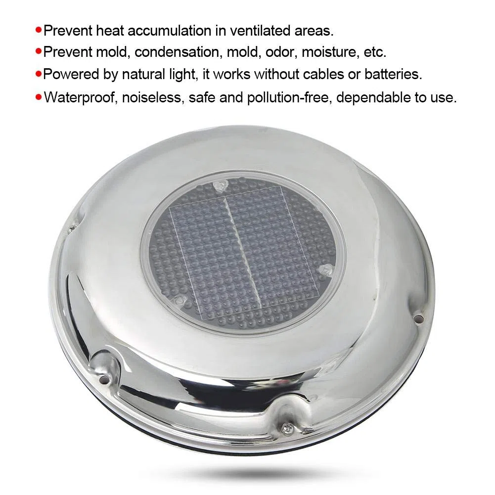 Macchina per ventilazione solare e nave per ventola di scarico solare in acciaio inossidabile Ventola di Sfiato per Barche Ventilatore Solare Aspiratore Barca in Acciaio Inossidabile Ventilatore