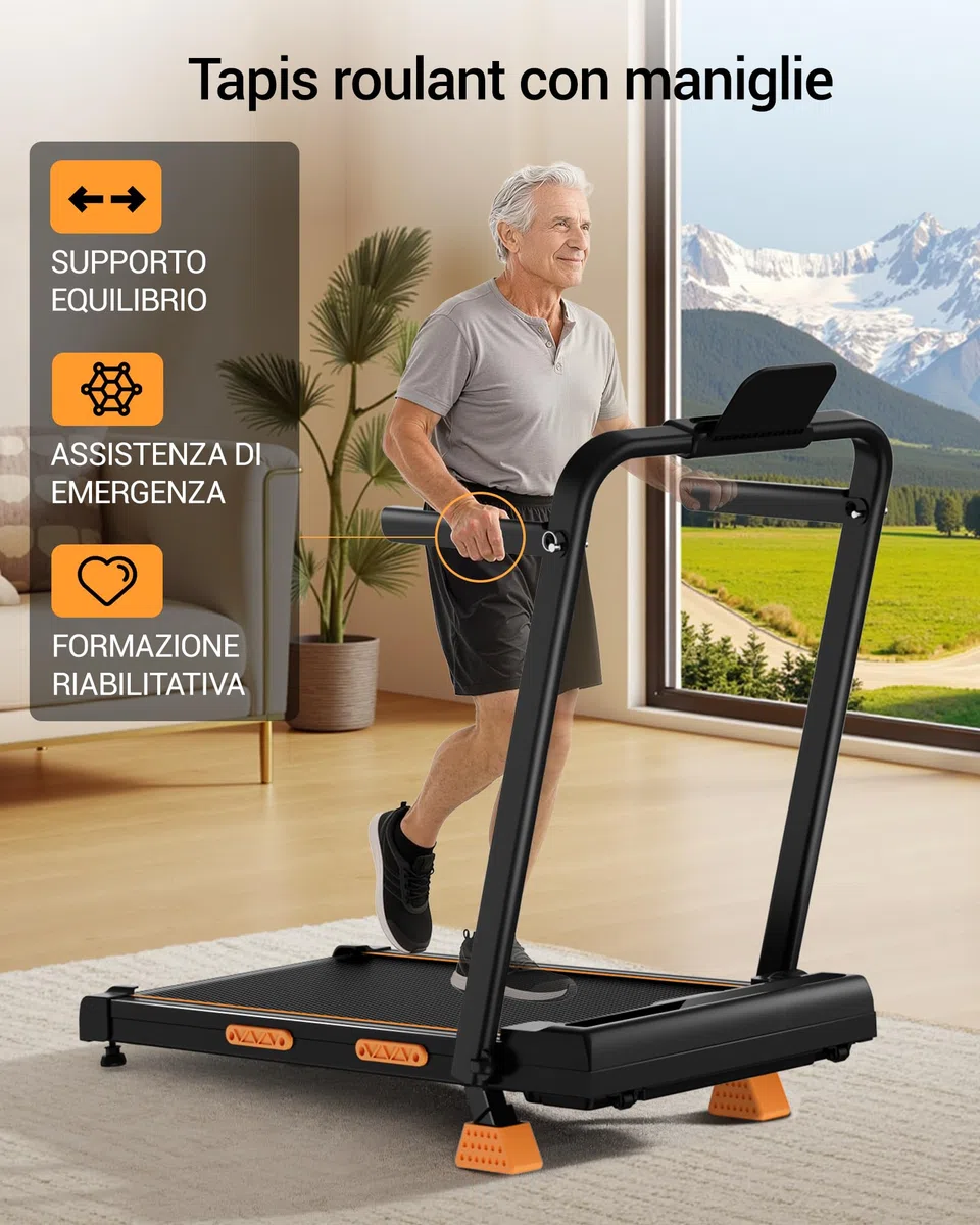 LONTEK Tapis Roulant Salvaspazio Elettrico con Inclinazione 16%, 10KM/H Tapis Roulant Elettrico Pieghevole, Schermo LED, Telecomando, 3.0 CV Mini Walking Pad, Tapirulan da Casa, Carico Massima 136KG