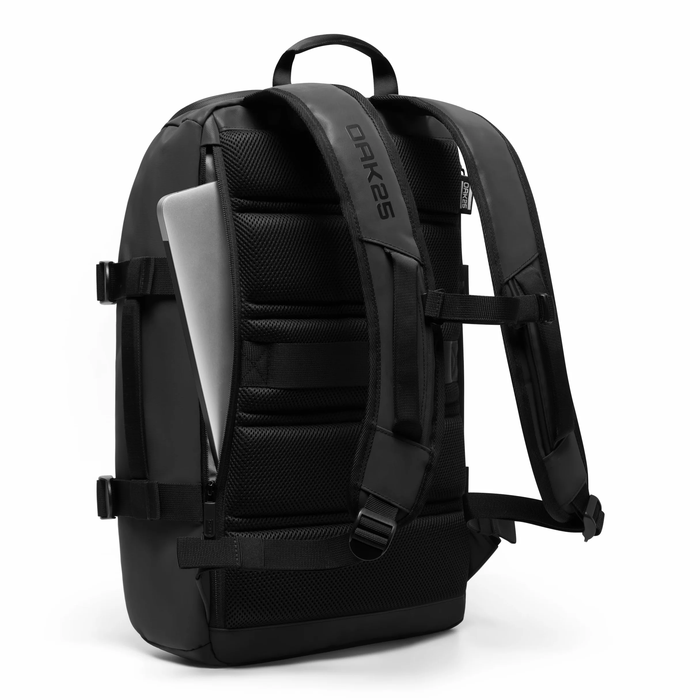 OAK25 Zaino Grande da Uomo & Donna Nero - Luminite Daybag - Zaino Riflettente per Bicicletta e Lavoro - Con Scomparto per Laptop - Idrorepellente
