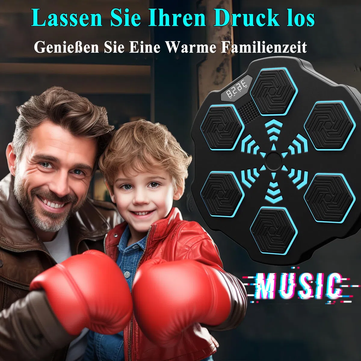 Bluetooth Music Boxing Machine con guantoni da boxe, macchina da boxe intelligente per montaggio a parete per esercizi domestici decompressione, boxe, dispositivi di allenamento per adulti e