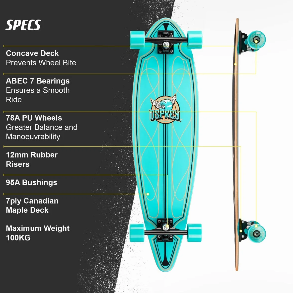 Osprey Pintail longboard skateboard