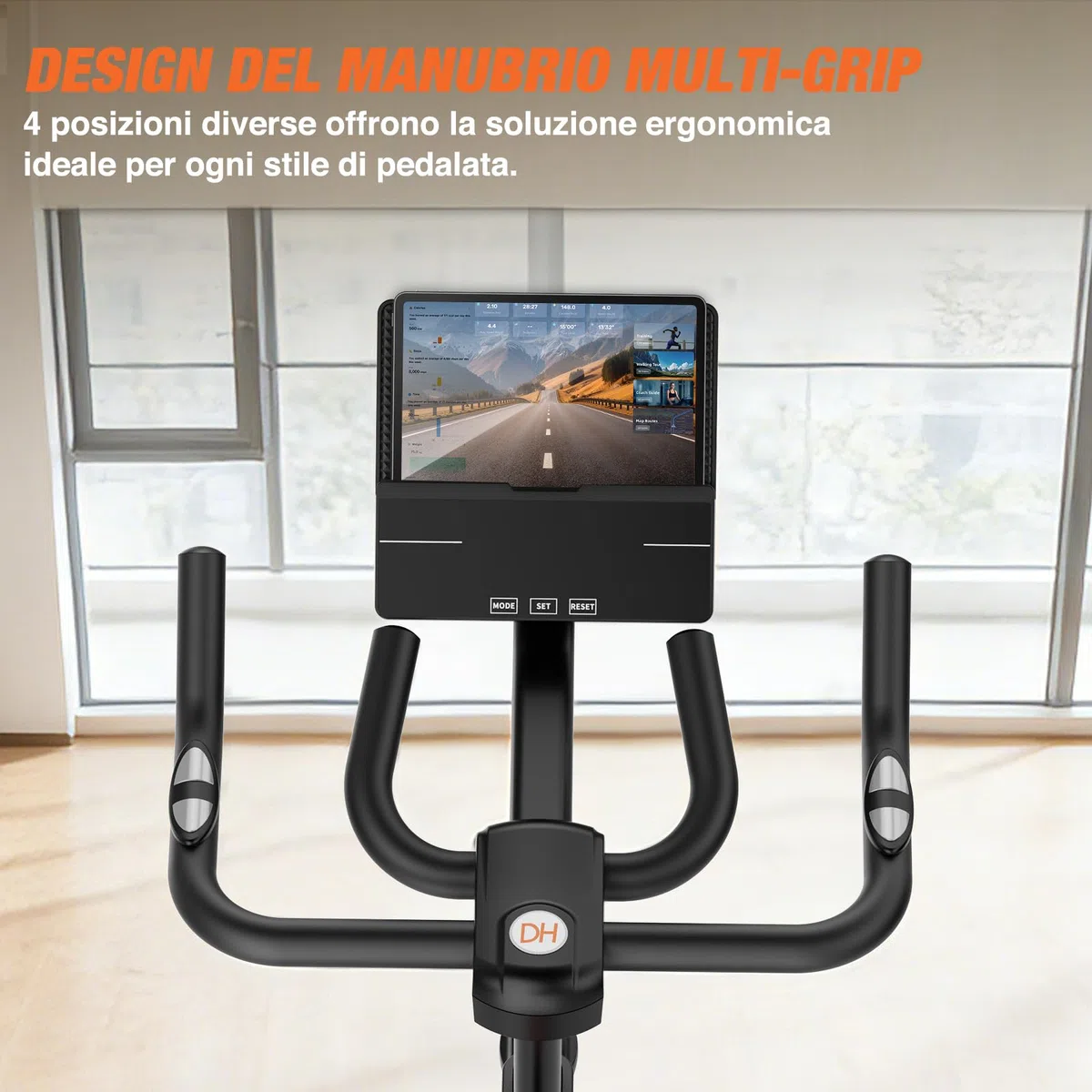 DH FitLife 2026 Cyclette da Casa Magnetica | Indoor Bike Silenziosa con Sensore Cardio & APP | Spin Bike con Manubrio Regolabile & Monitor LCD