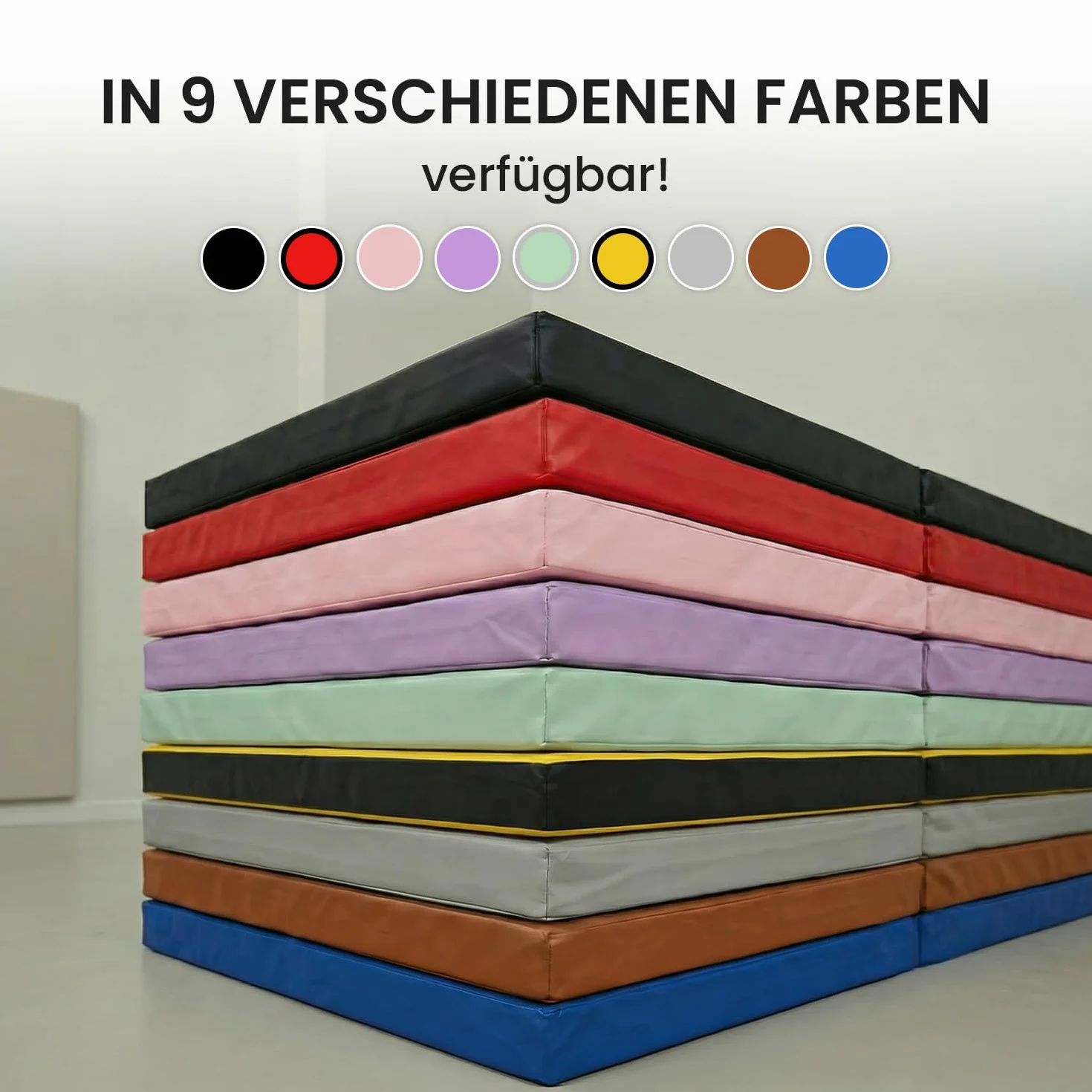 Jeflex - Tappetino pieghevole per pavimenti morbidi, 180 x 60 x 6 cm, prodotto in Germania/tappetino da ginnastica/fitness salvaspazio/tappetino da gioco per cameretta dei bambini