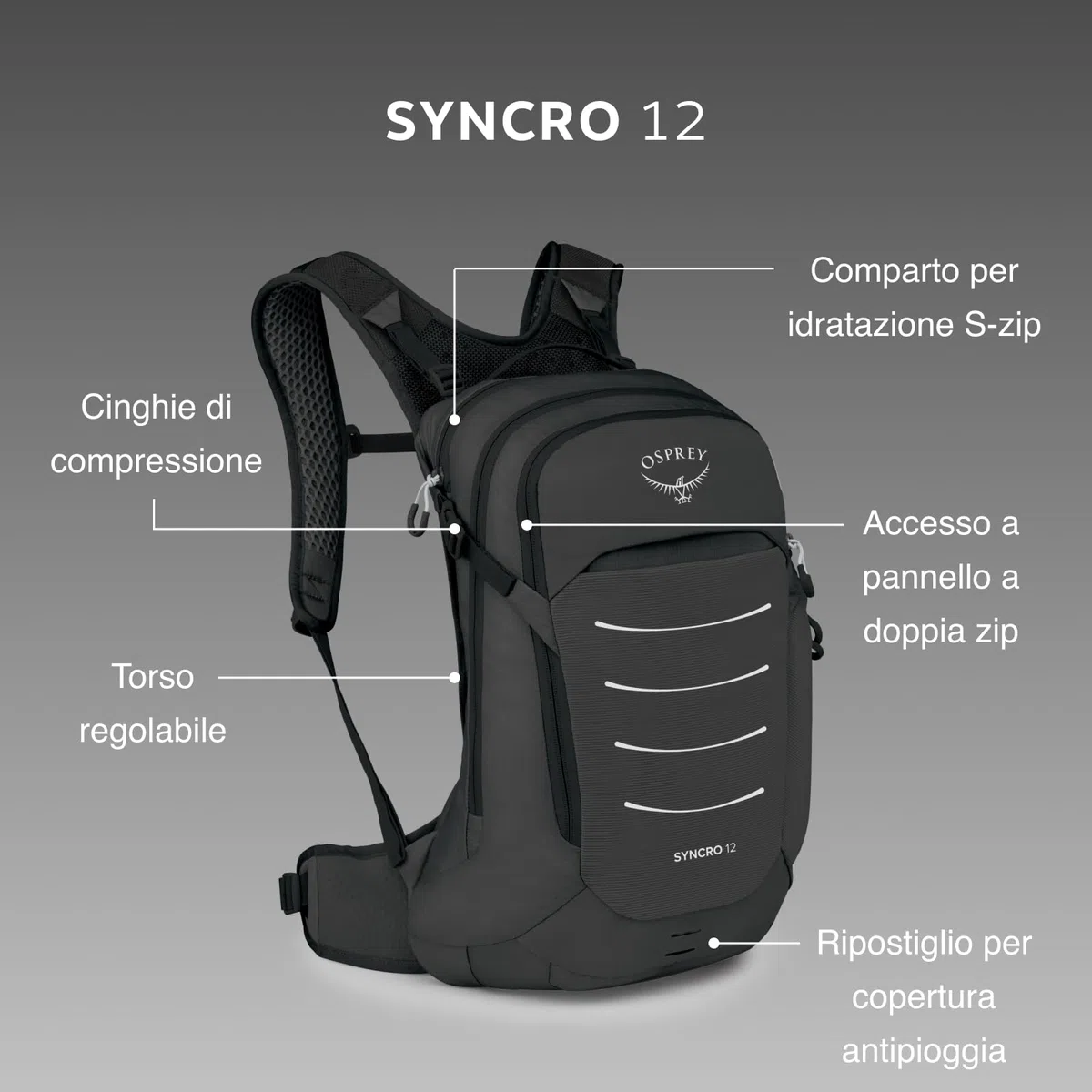 Osprey Syncro 12 Unisex Backpack Uomo (Pacco da 1)