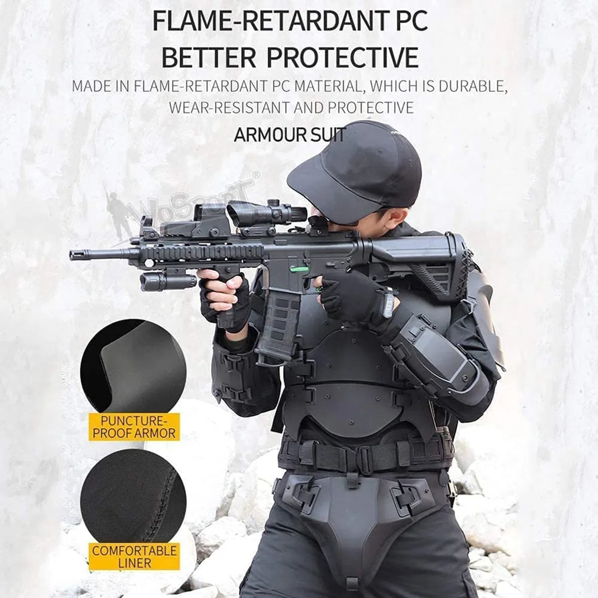Zhongren Set di gilet tattico tattico tattico militare regolabile, protezione per il petto per paintball, attrezzatura da combattimento CS modulare per cosplay e allenamento sul campo
