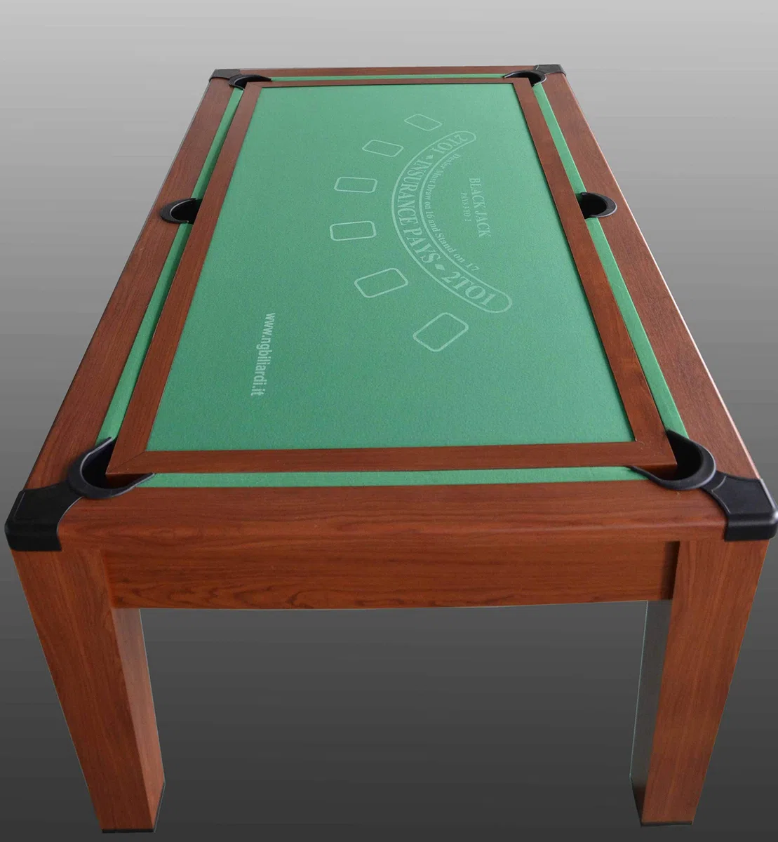 Biliardo trasformabile in Tavolo - Poker - Air Hockey - Ping Pong - DAYTONA 5 in 1 - Colore Legno o Bianco
