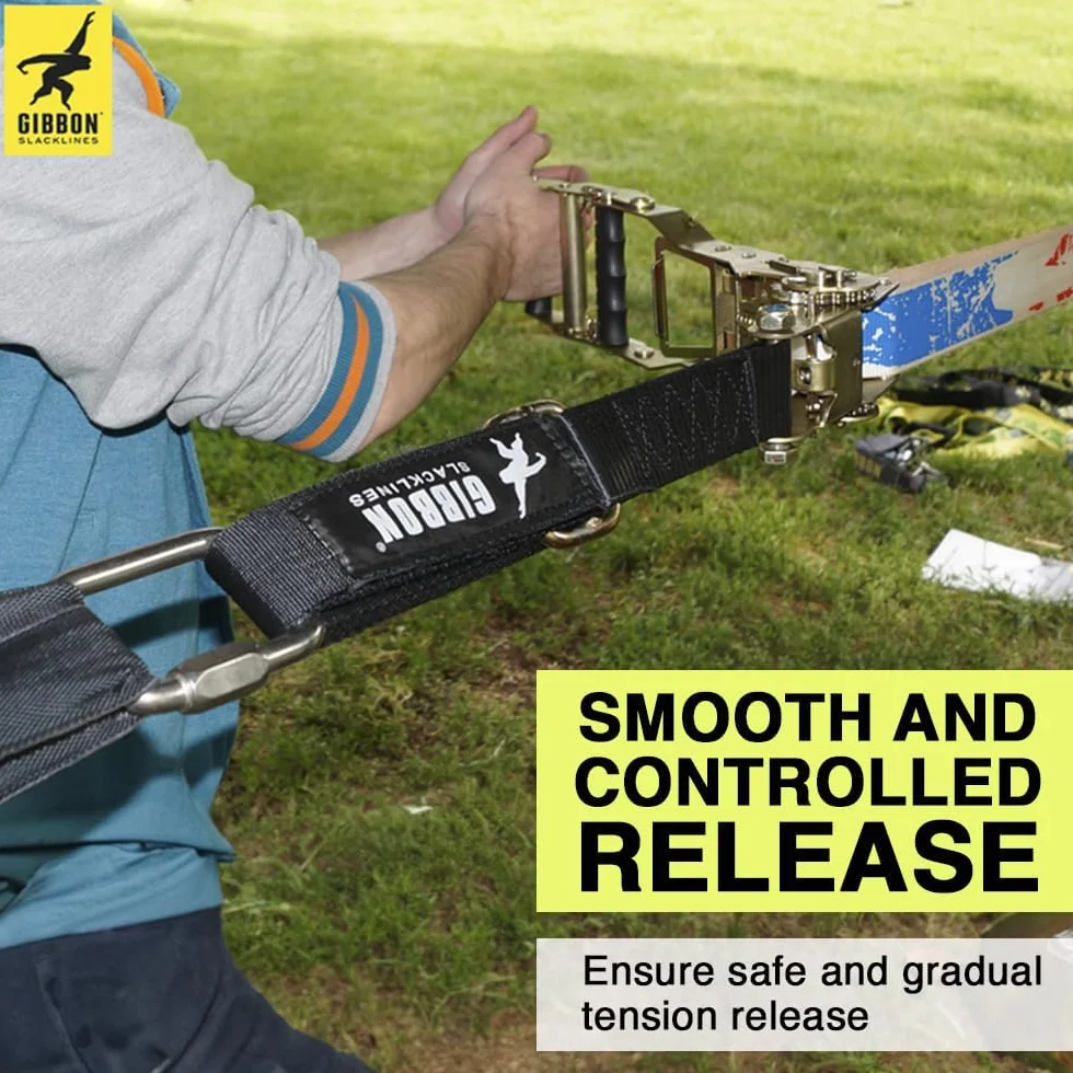 Gibbon Slackline, Slow Release, Trickline Equipment, per Uno smontaggio Sicuro e cauto dei componenti della Slackline