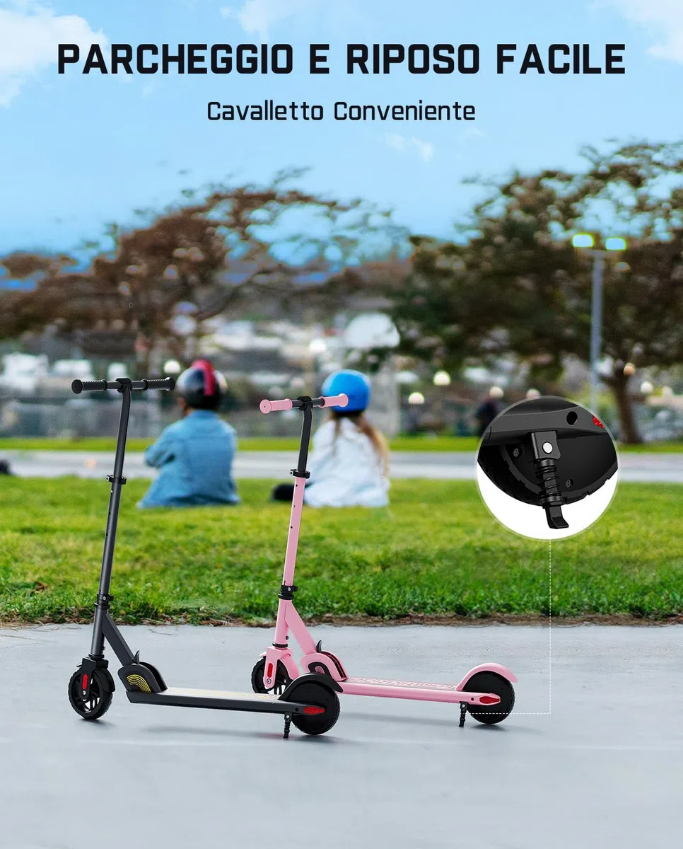 FanttikRide C9 Monopattino Elettrico per Bambini 120-160 cm, 10/16 km/h, Autonomia di 8 km, Schermo LED, Altezza Regolabile, Pieghevole, Ruote in Gomma, Leggero, per Bambini fino a 60 kg