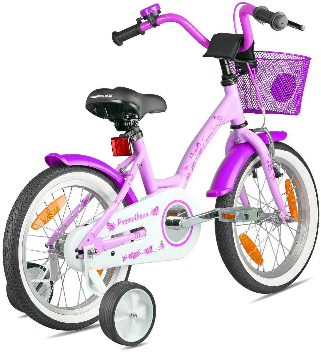PROMETHEUS BICYCLES bicicletta bambina 5-7 anni bici per bambini bambino 16 pollici bimba con rotelle e freno contropedale viola