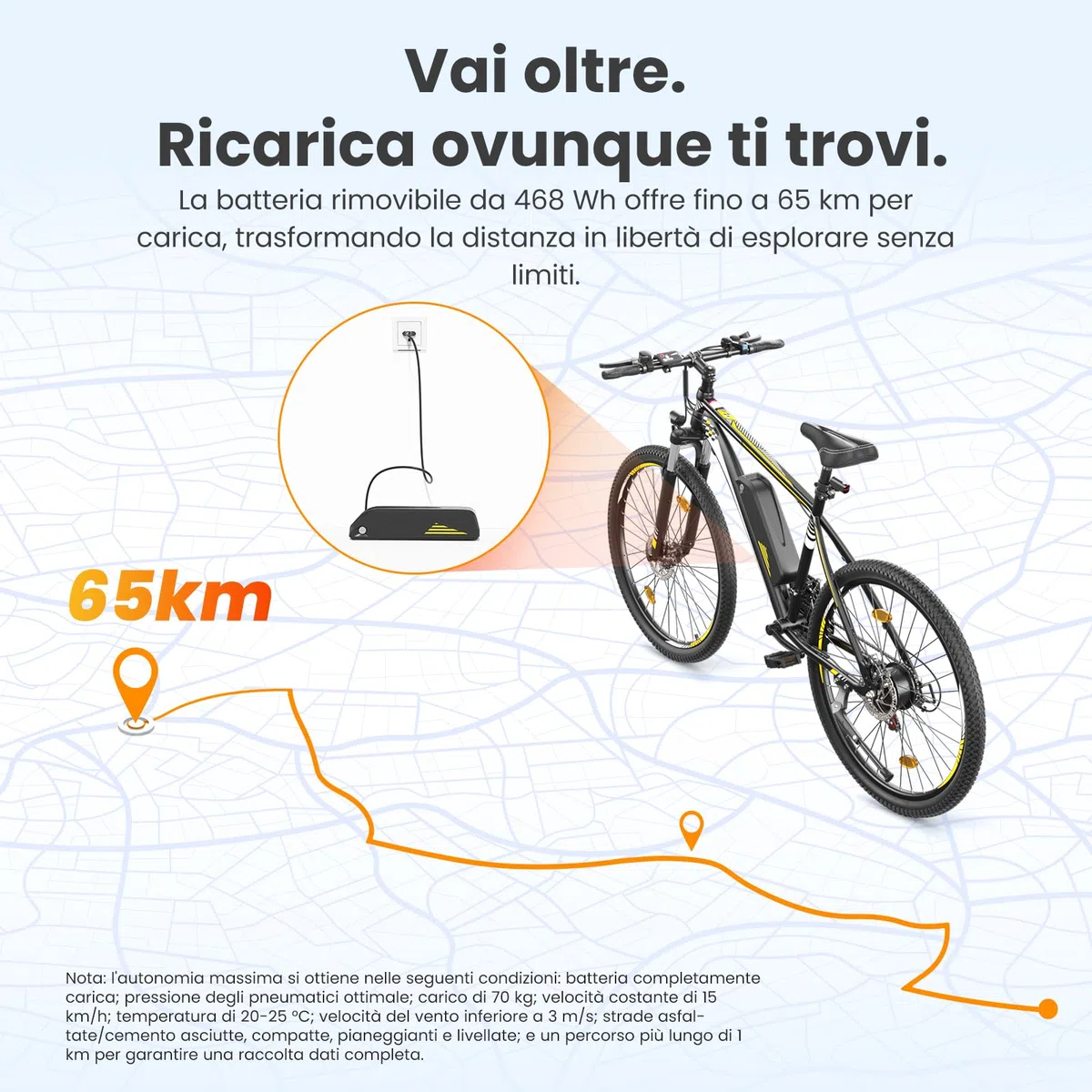 Touroll Bicicletta Elettrica, U1 26"/29", Autonomia di 65km, mountain bike elettrica, Motore 45 NM, Batteria Rimovibile 13Ah