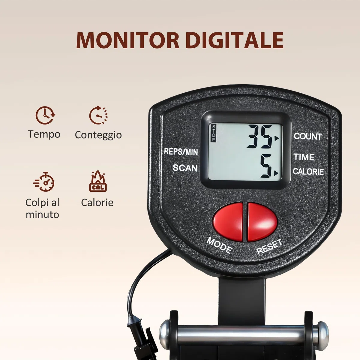 SPORTNOW Vogatore per Casa, Vogatore Compatto Silenzioso con Resistenza a Elastico, Monitor LCD, Sedile Imbottito, per Allenamento Tutto il Corpo, Capacità 150 kg, Salvaspazio, Nero