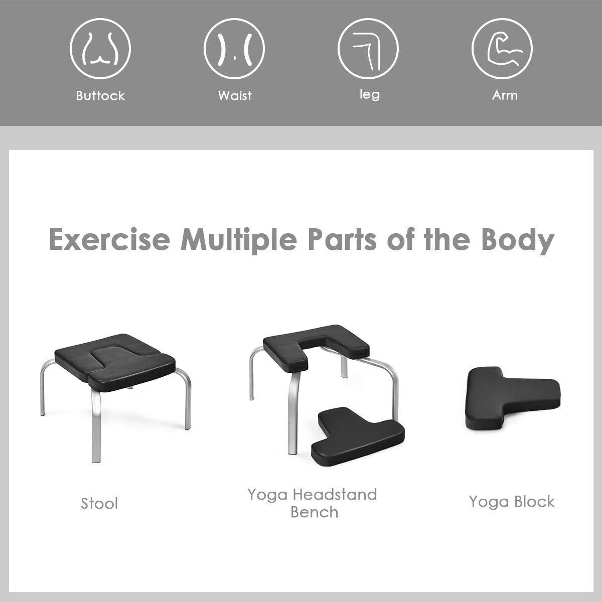 Sgabello da yoga, multifunzionale, fitness, yoga, invertito, supporto per mano, sgabello, assieme rimovibile, affaticamento e costruzione del corpo, capacità massima di 200 kg