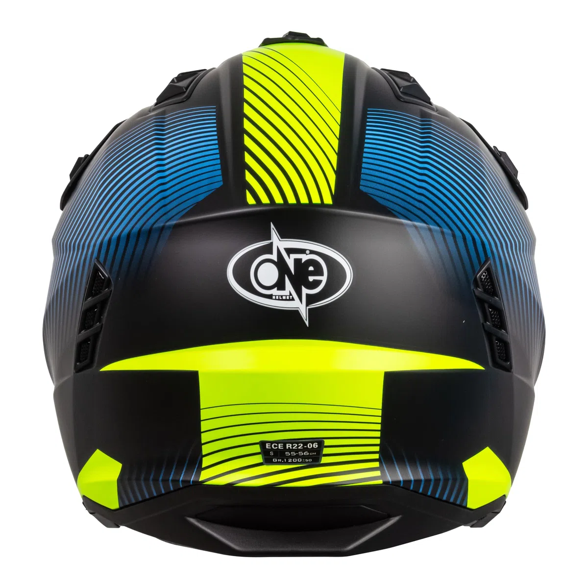 One by Camamoto | Casco Scooter e Moto, Track Shadow Yellow Jet, Nero Opaco - Giallo, Integrale con Mentoniera Estraibile, Omologato ECE R22-06, Taglia L (59 cm)