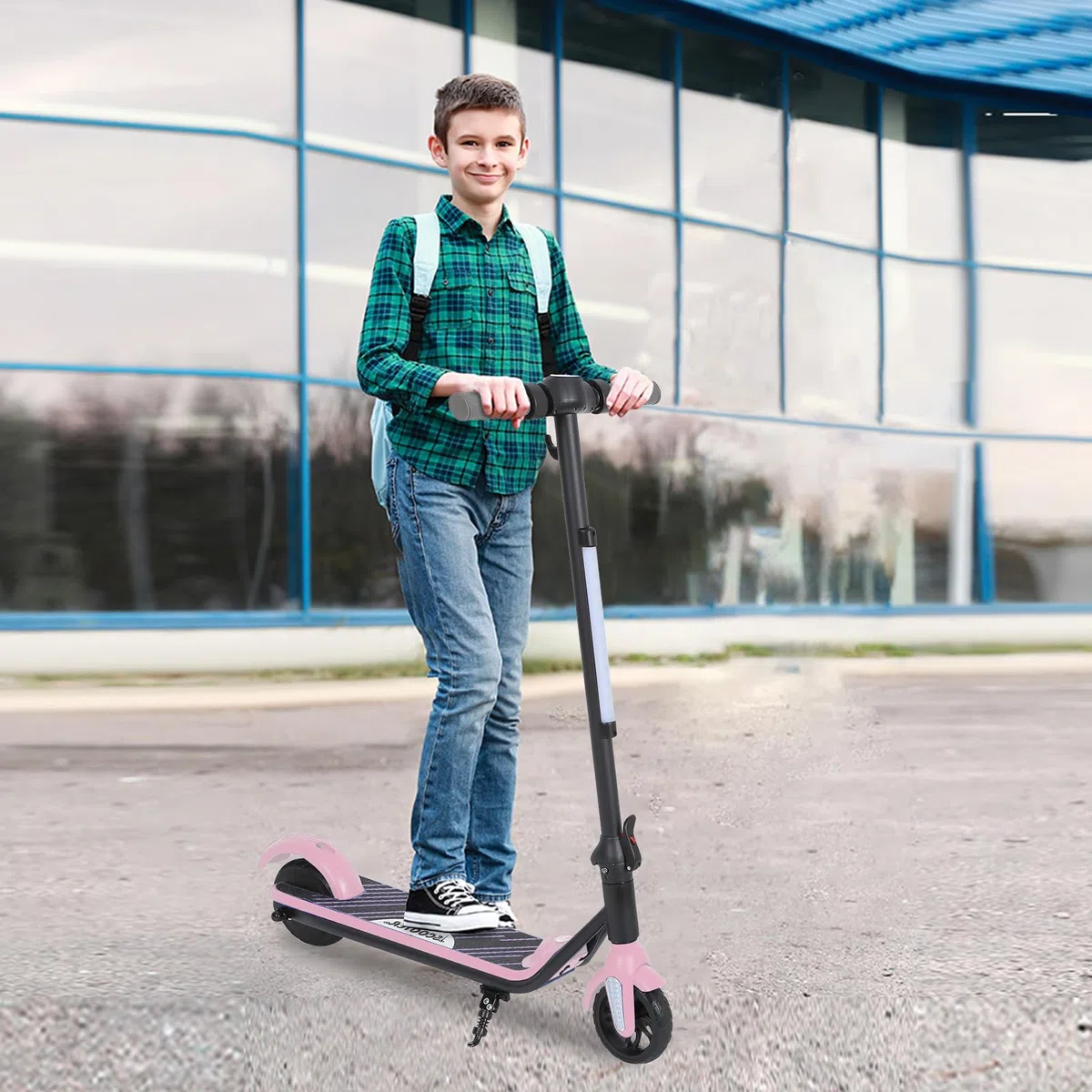 Monopattino Elettrico Bambini 6-12 Anni | Pieghevole con Freni Doppi | 12 KM/H, Autonomia 5-8 KM | Luci LED Colorate & Display Ragazzi | Conforme CE