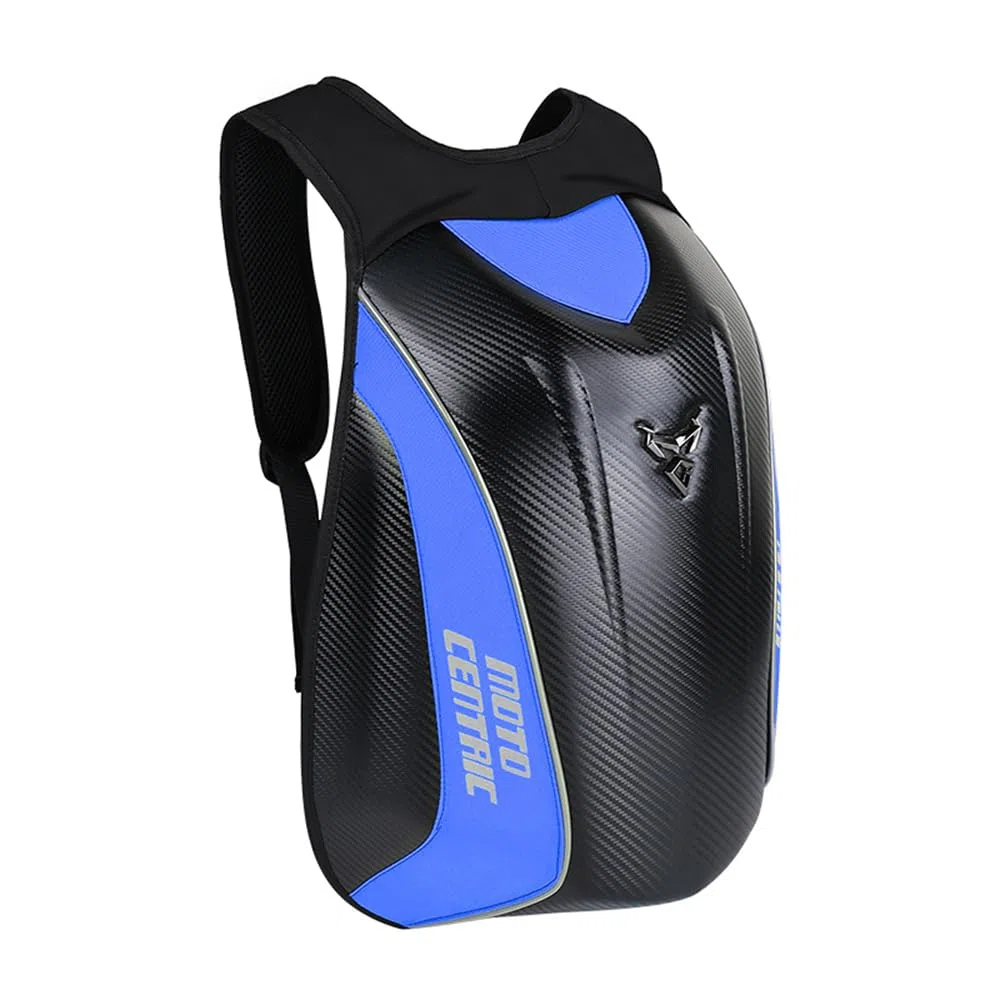 Zaino da motociclista impermeabile in fibra di carbonio zaino rigido riflettente moto viaggio valigia
