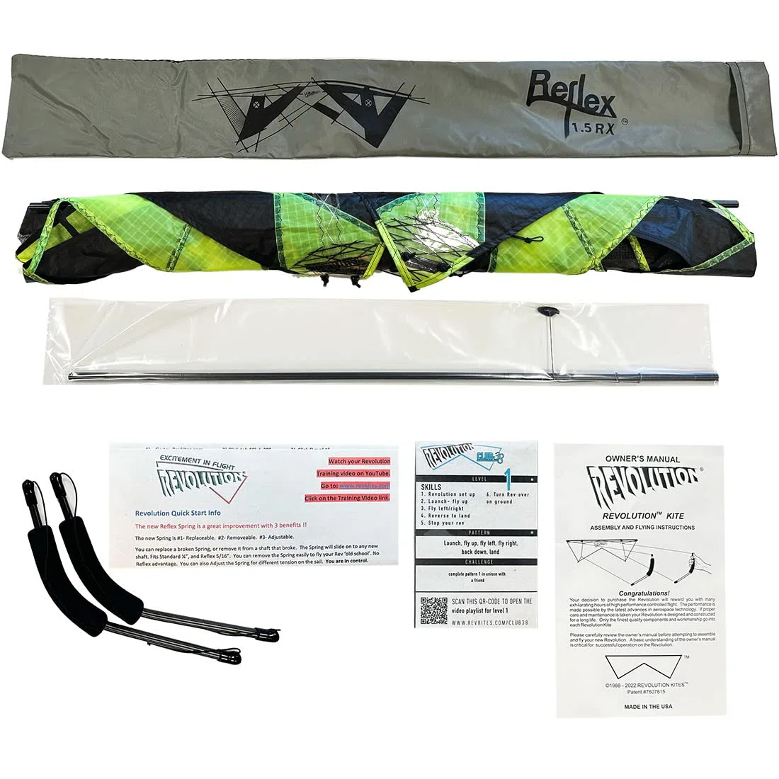 Cervo volante 4 righe Reflex 1.5 RX Spiderweb, SPI Lime #1-1