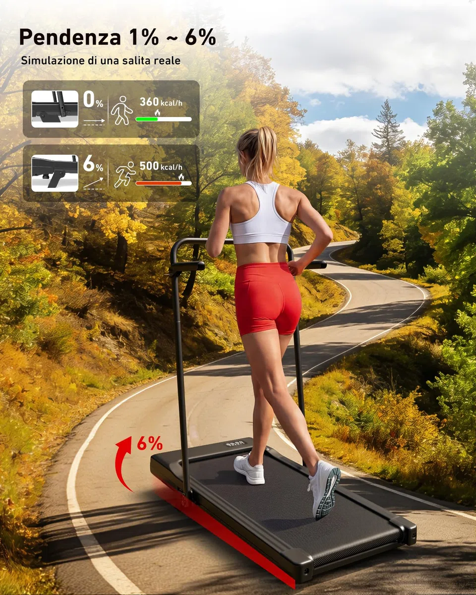 Superun Raceable Tapis Roulant Salvapazio Elettrico Adatto per Indossabili High-tech, Walking Pad con APP Controllo, 136/159KG Tapirulan con Corsi di Allenamento e Corse Multi-Runner