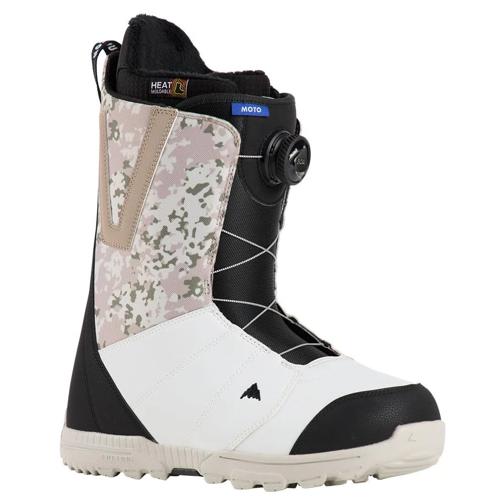 Burton - Stivali Da Snowboard Moto Boa Black White Snowfall Camo Uomo - Nero