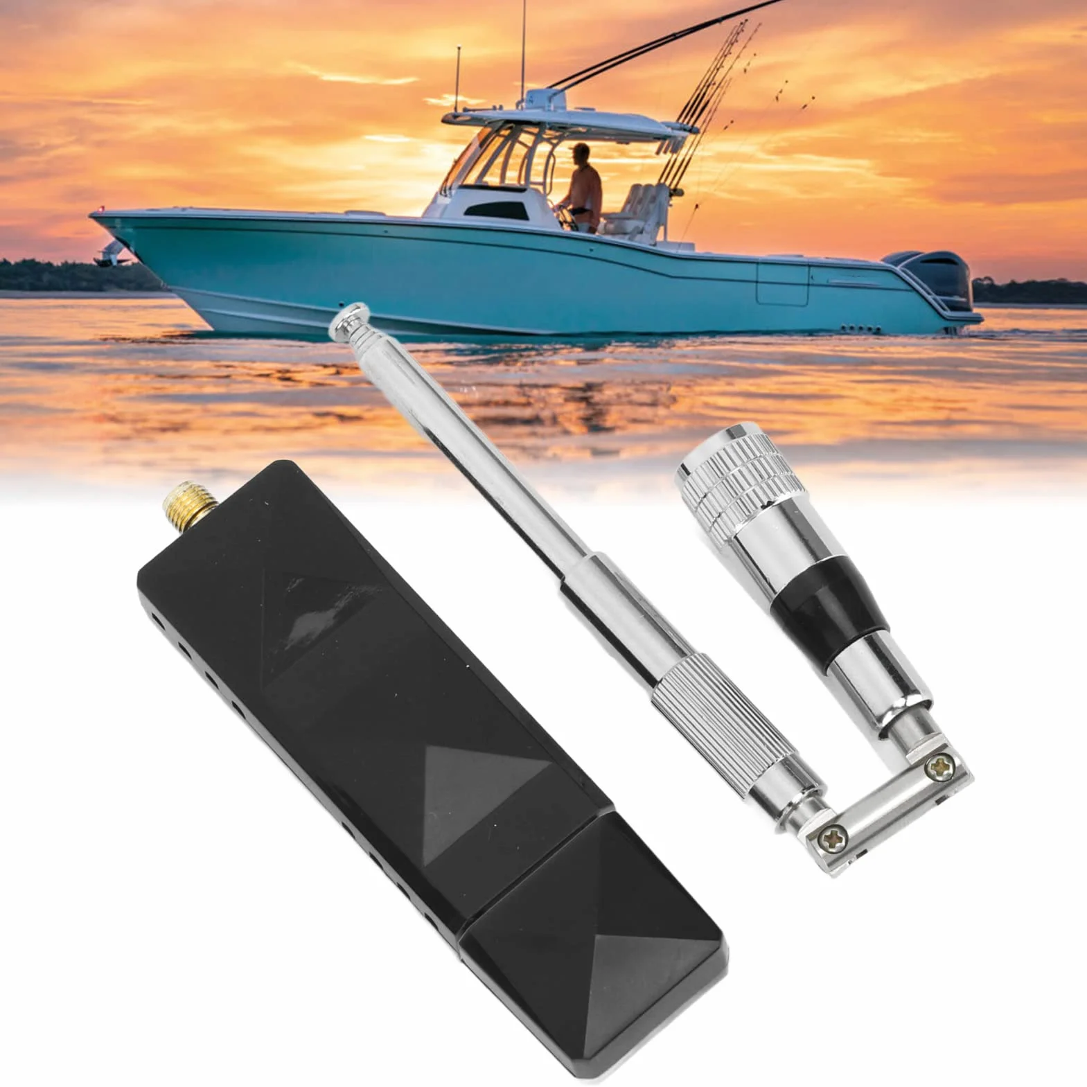 Ricevitore AIS per Barca Marina, Ricevitore AIS a Doppio Canale Uscita USB con Antenna Portatile Pieghevole in Acciaio Inossidabile