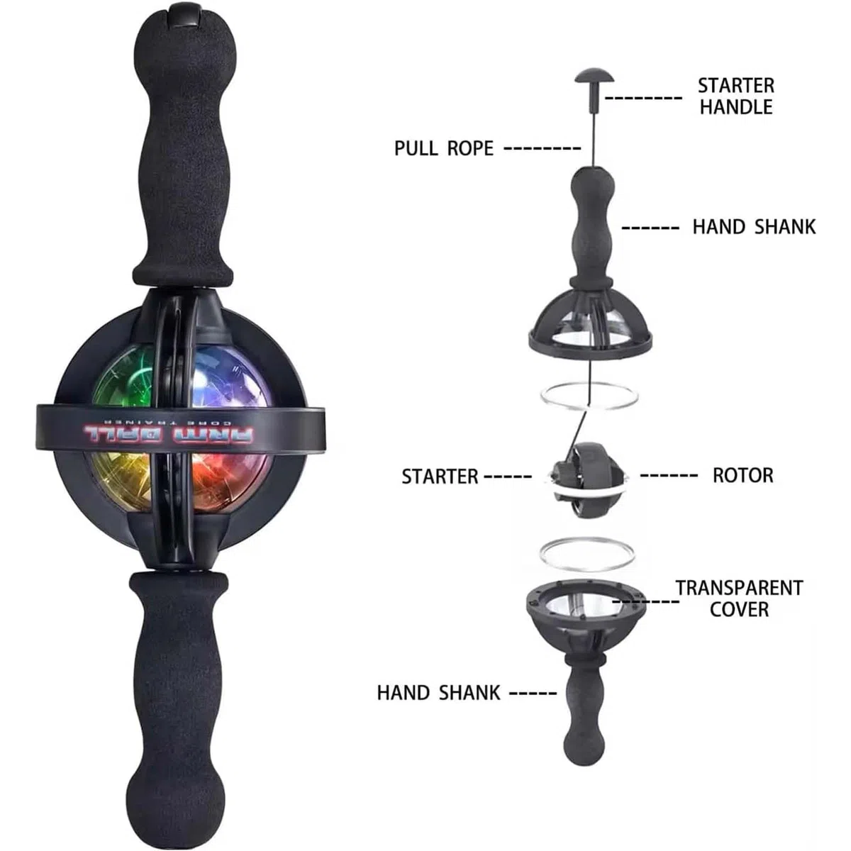 Palla giroscopica per allenare braccia e muscoli più forti, dispositivo fitness per allenare la forza delle braccia