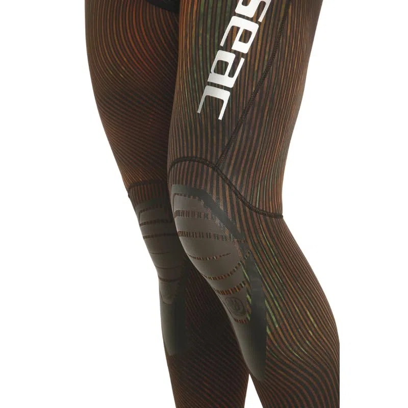 SEAC Alga, Pantalone a Vita Alta per la Pesca Subacquea, Muta Umida in due Pezzi in Neoprene Mimetico Spaccato Stretch