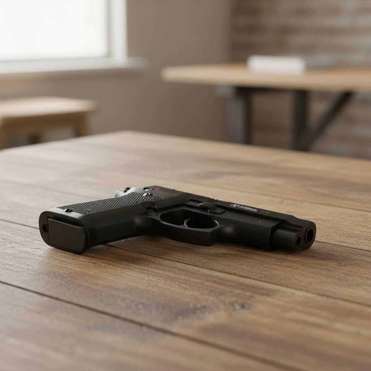Pistola a Salve Mod. 85 9mm Top Firing, Segnalatore Acustico Scacciacani/Addestramento, Nera - Kit con Olio Ballistol incluso
