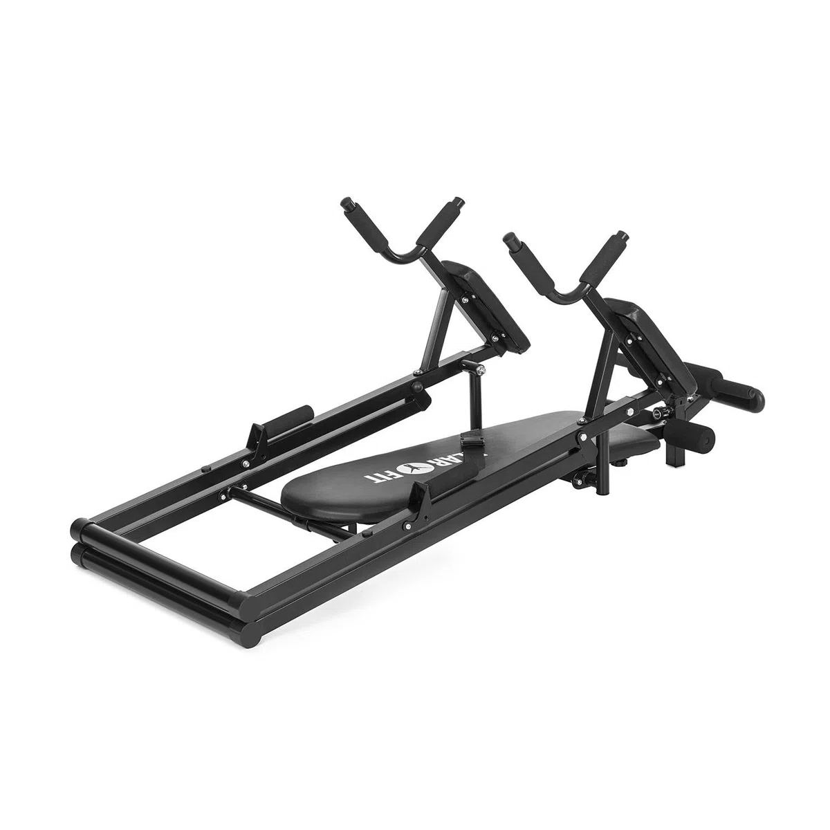 Klarfit Power-Gym - Panca a inversione, per la schiena, per allenamento multiuso, 6 in 1, inversione, push-up, squat, chin-up, dips & ab-training, fino a 120 kg, regolabile, nero