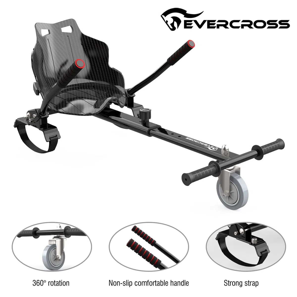 EVERCROSS Hoverboards con sedile da 6,5 pollici, Hoverboards Bluetooth abilitato per app, Go Kart con 3 luci a pedale, Self balance scooter Compleanno Bambini Adulti