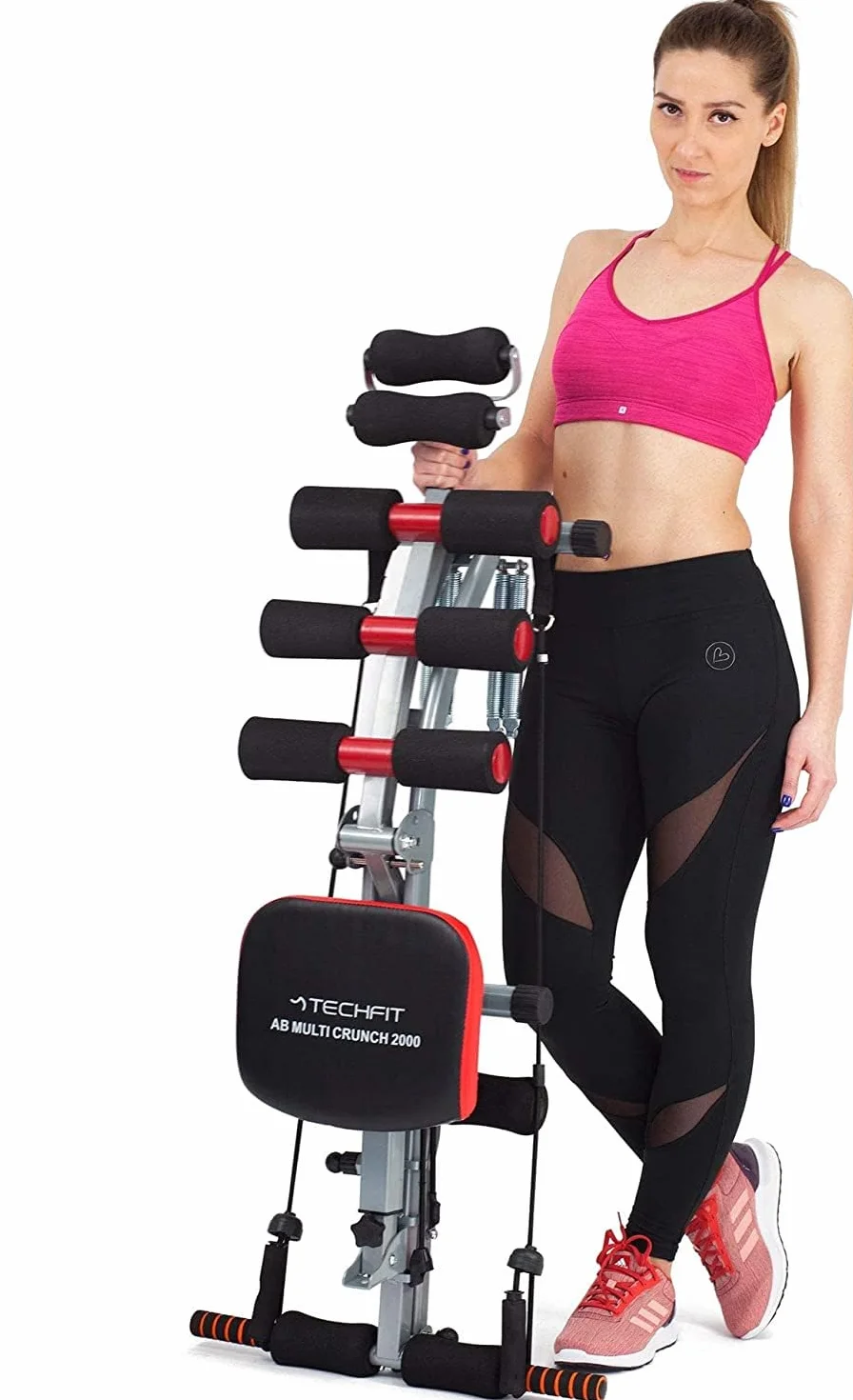 TechFit Panca Multifunzione Multi Crunch Total Trainer - Rivoluzionario 6 in 1 Panca Addominali, Ideale per tonificare ed esercitare i Muscoli Addominali, Vita, Schiena, Spalle e Gambe