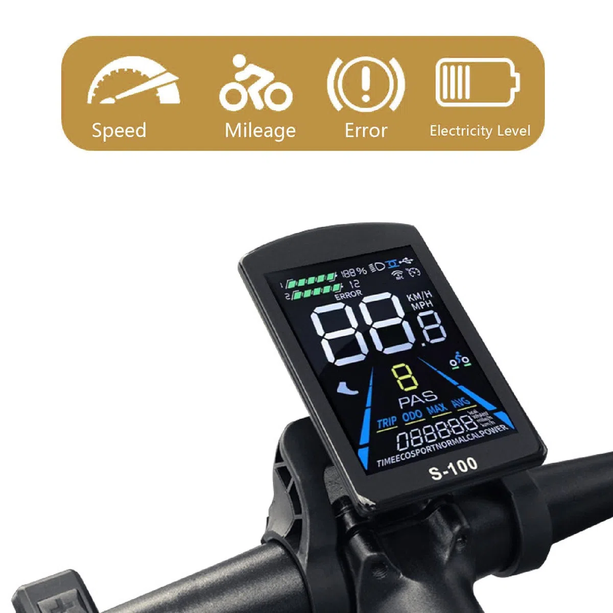BuyWeek Kit Controller Scooter Elettrico, 36V 48V 15A DC Controller Motore 3 Mode con Metri S100 e Leva del Gas Pollice e Sensore di Assistenza e Cavo