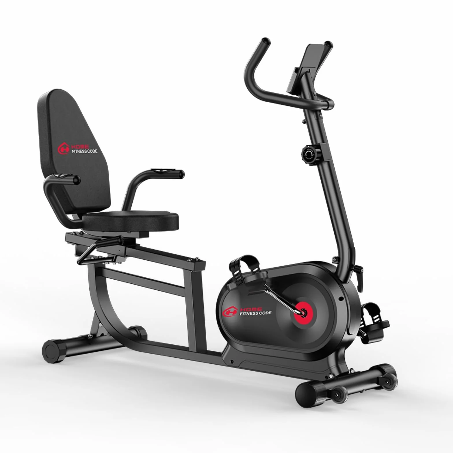 Cyclette da Seduti per Casa, Cyclette Orizzontale Magnetica con Schienale Ergonomico, 16 Livelli di Resistenza, Display LCD, Ideale per Cardio e Recupero, 150KG