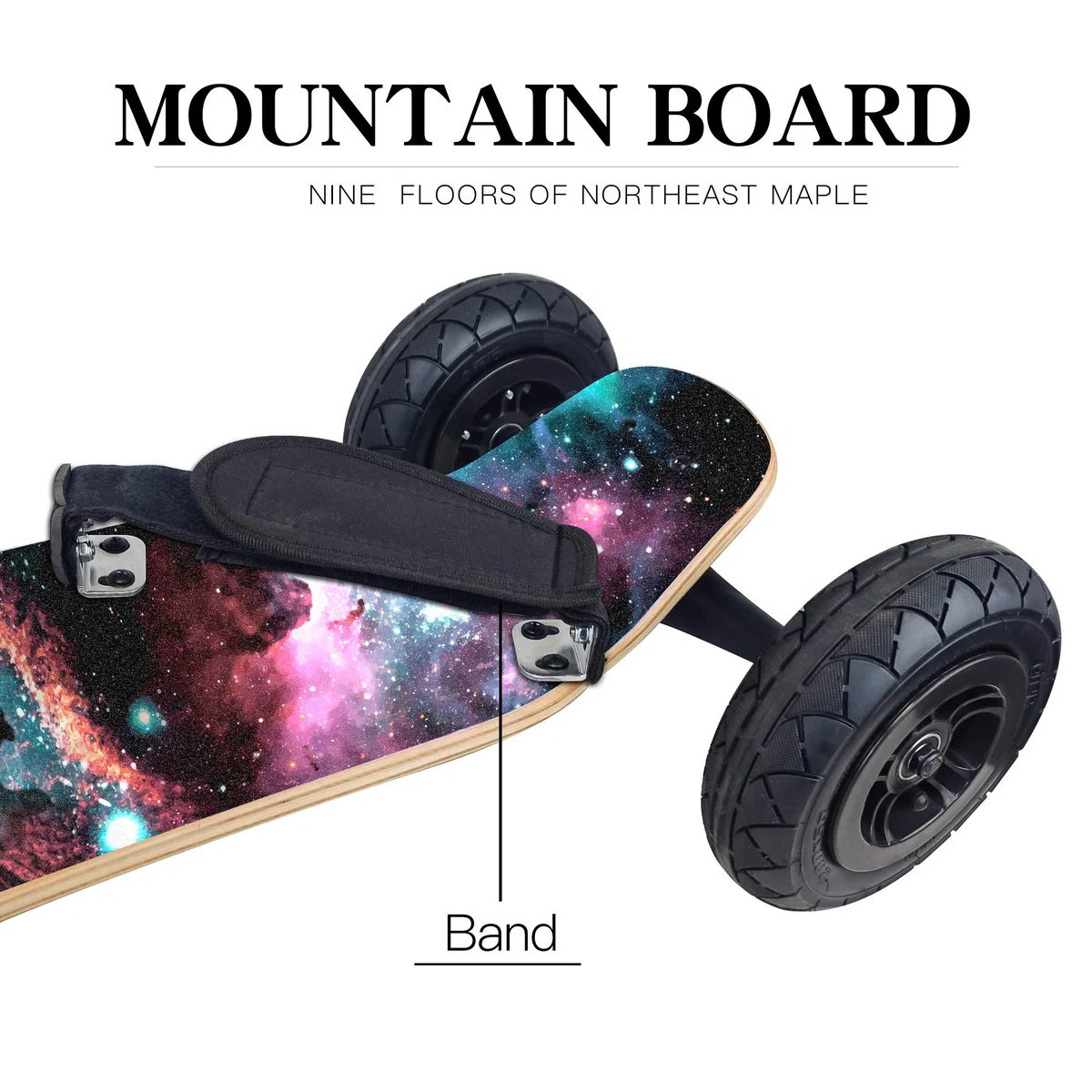 MountainBoard All Terrain Skateboard Kiteboard Cross Country Mountainboard Big Wheel Downhill Longboard All Terrain Longboard Kite Board con attacchi per Cruising e Downhill..