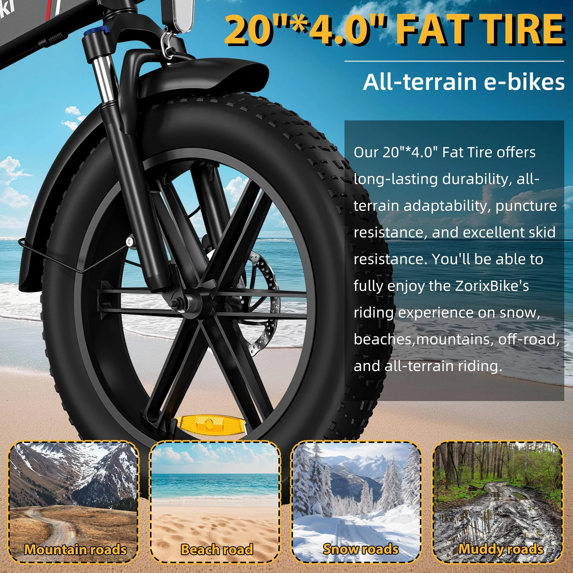Miyazaki Bicicletta Elettrica Pieghevole per Adulti – Ebike con Motore Brushless – Batteria Rimovibile 48V 14Ah – Bicicletta Elettrica Pieghevole con Pneumatici Fat 20"×4.0" – Telaio in Alluminio Aero