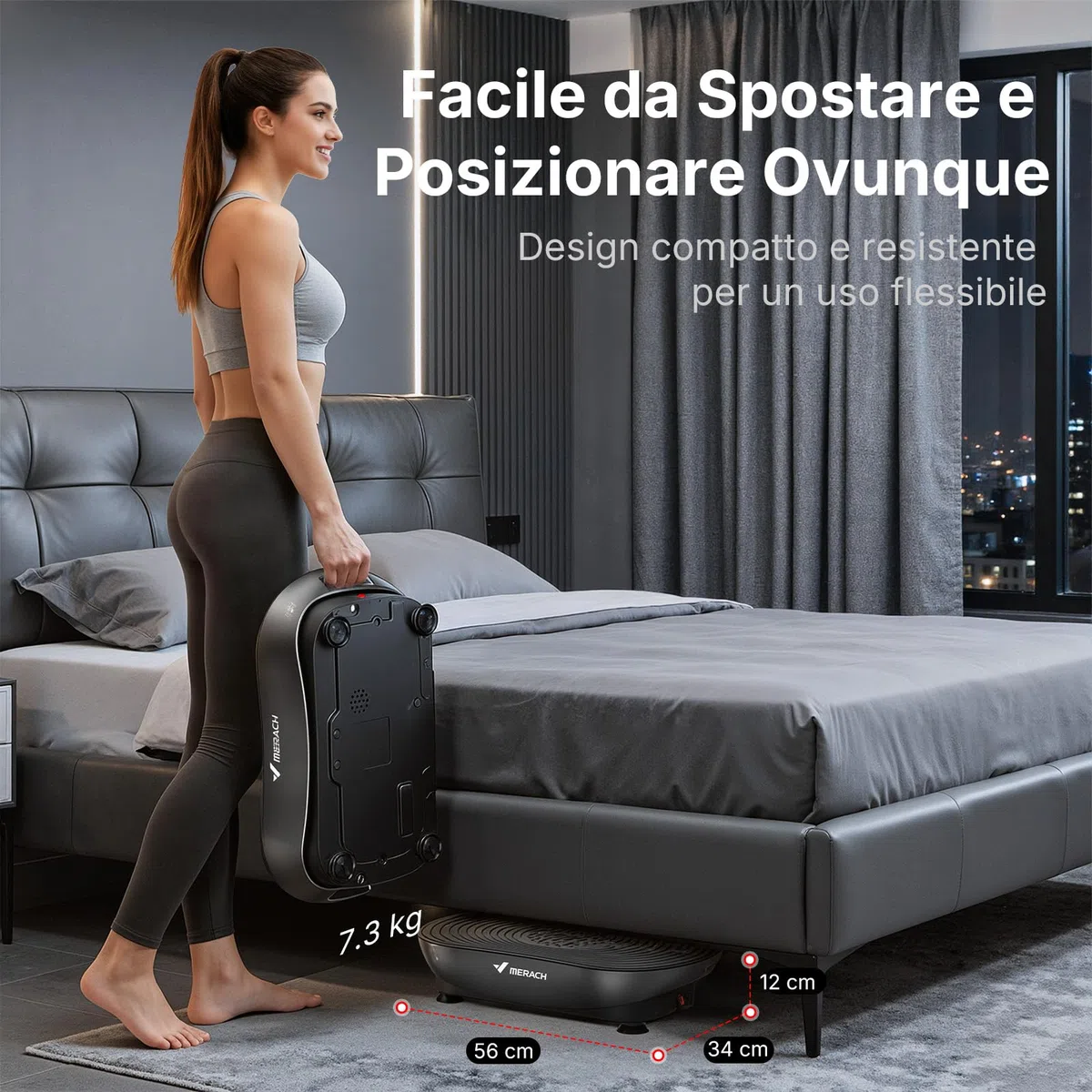 MERACH Pedana Vibrante Per Allenamento E Modellamento, Con 99 Livelli Di Velocità, Altoparlante Bluetooth Integrato, Touchscreen Led, Corde Elastiche