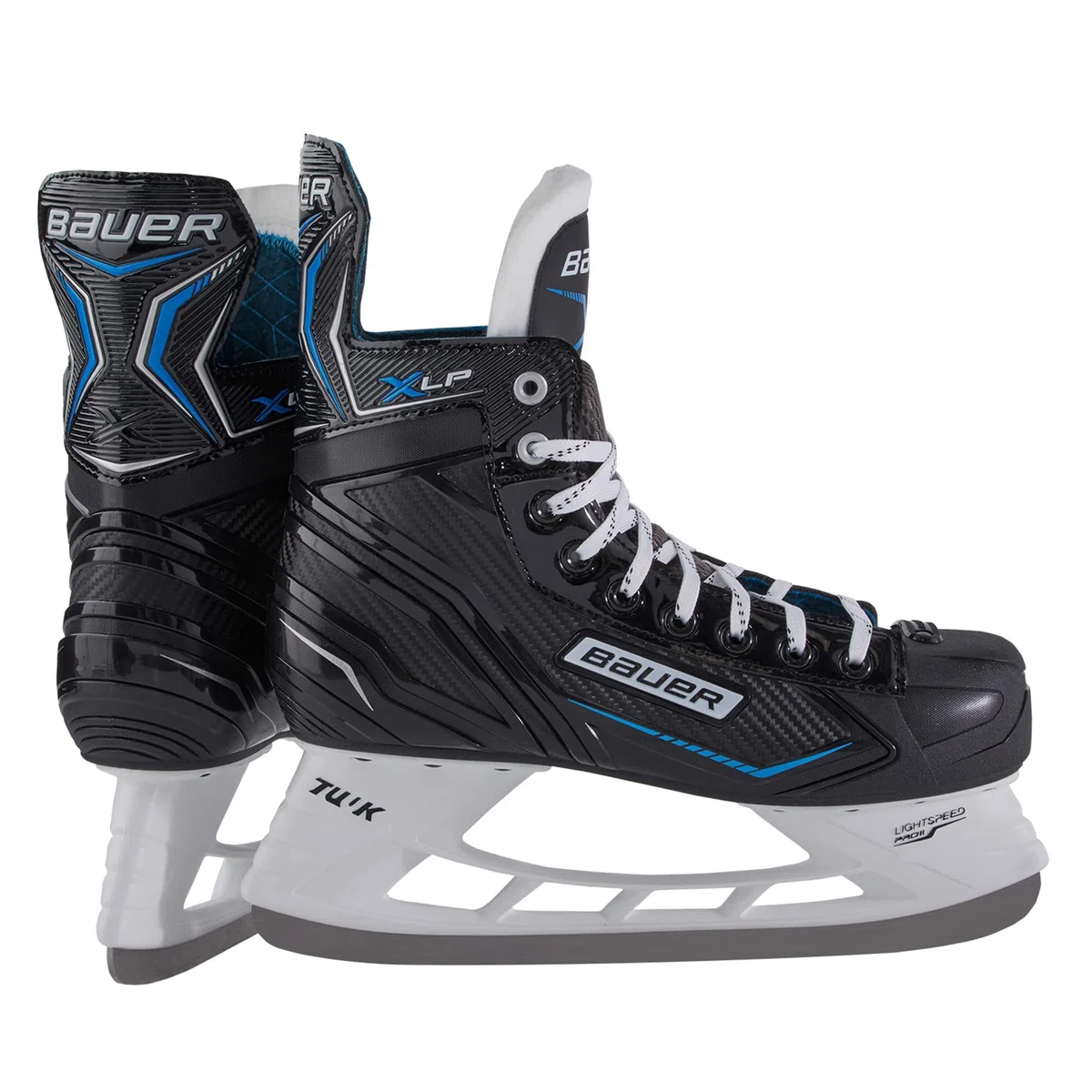 BAUER S21 X-Lp Skate - SR Scarpa da Hockey su Ghiaccio Schwarz/Weiss/Blau/Silber 12