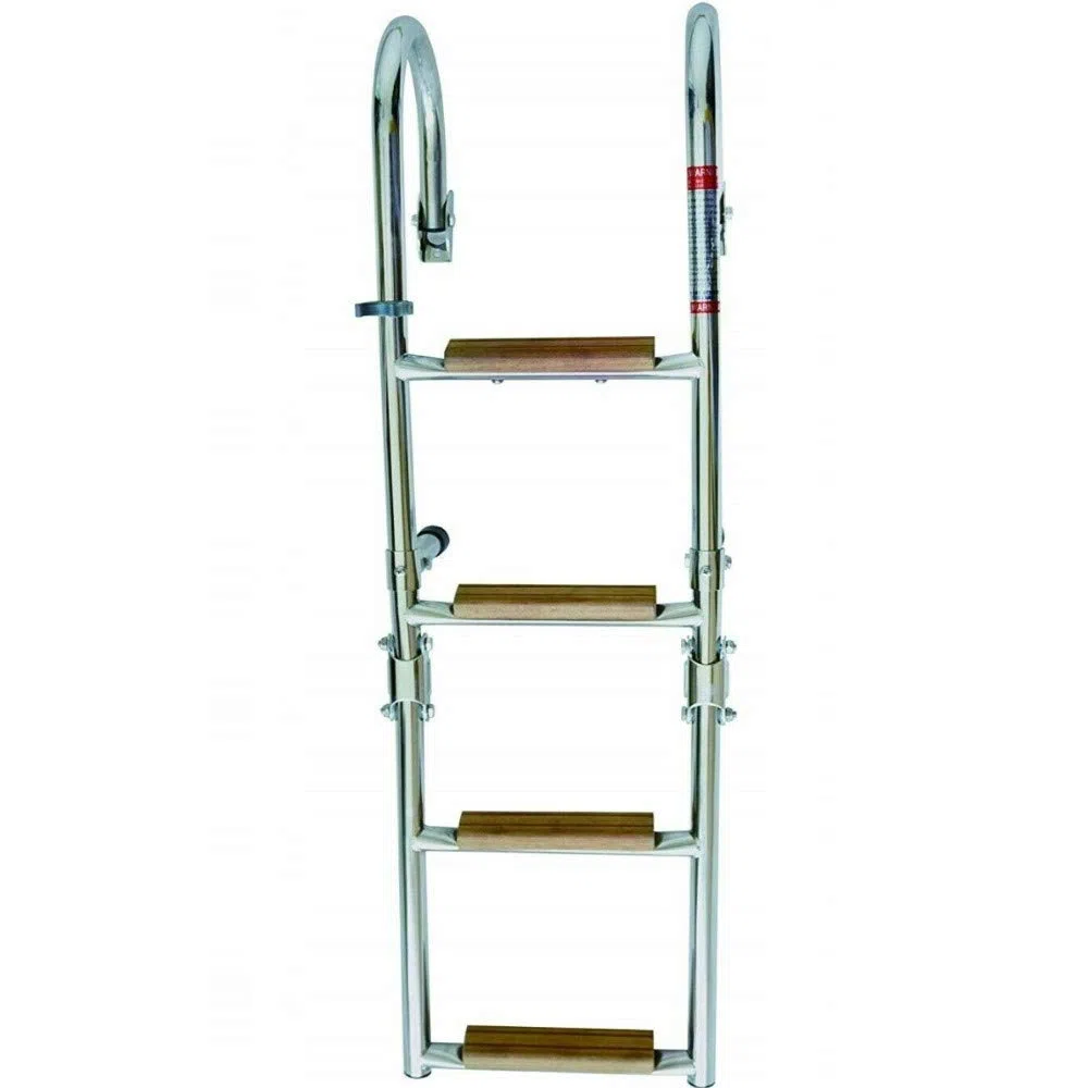 Scaletta pieghevole 4 gradini inox aisi 316 con corrimano barca