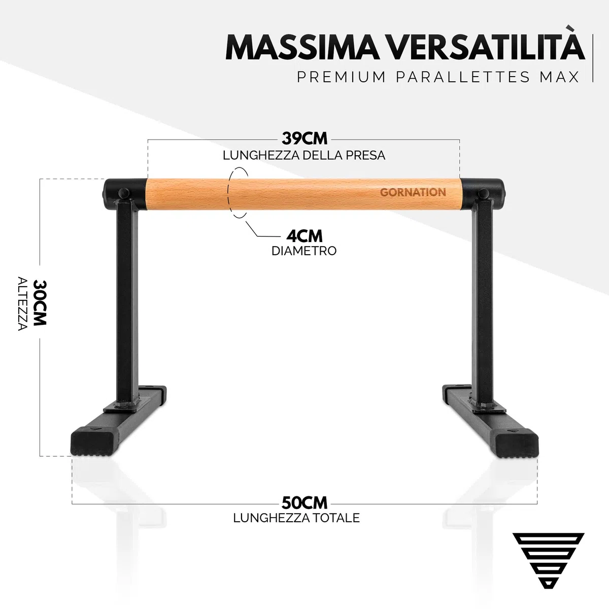 GORNATION Barre Parallele, Maniglie per Flessioni, Push Up Parallettes con Impugnatura in Legno per Calisthenics, Verticali sulle Mani, Piegamenti, per Fitness a Casa