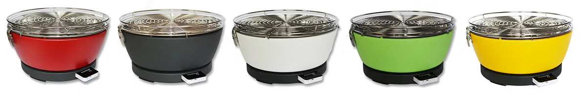 Feuerdesign Vesuvio Grill E Pinza Per Barbecue, Diametro 33 Cm, Lavabile In Lavastoviglie, Ventola Rimovibile, Borsa Per Trasporto Inclusa, Bianco