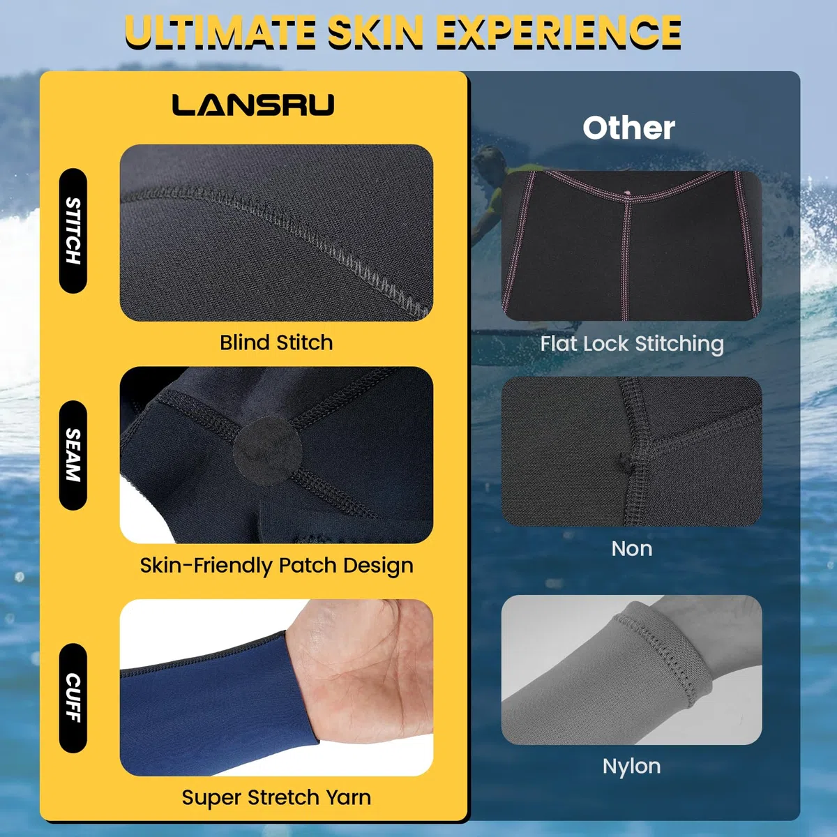Mute da uomo, in neoprene CR da 5/4 mm, ideale per immersioni termiche in acqua fredda, cerniera frontale per surf, snorkeling, immersioni, nuoto