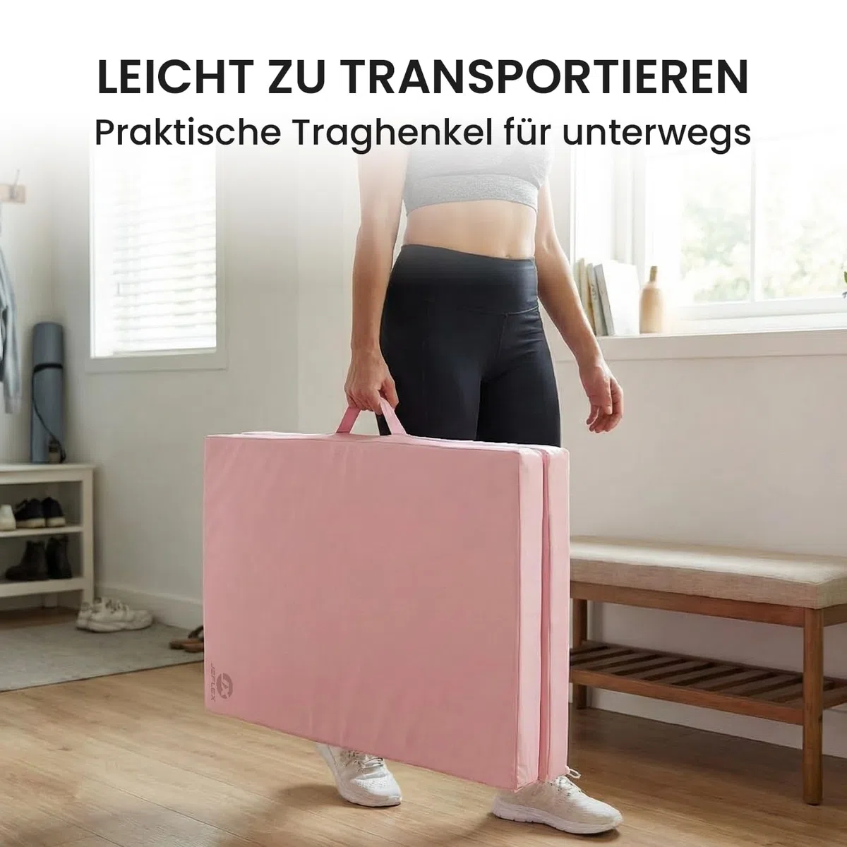 Jeflex – Tappetino pieghevole per pavimenti morbidi e tappetino da ginnastica pieghevole 1 volta, 200 x 70 x 8 cm, prodotto in Germania/tappetino da ginnastica portatile/salvaspazio e tappetino da