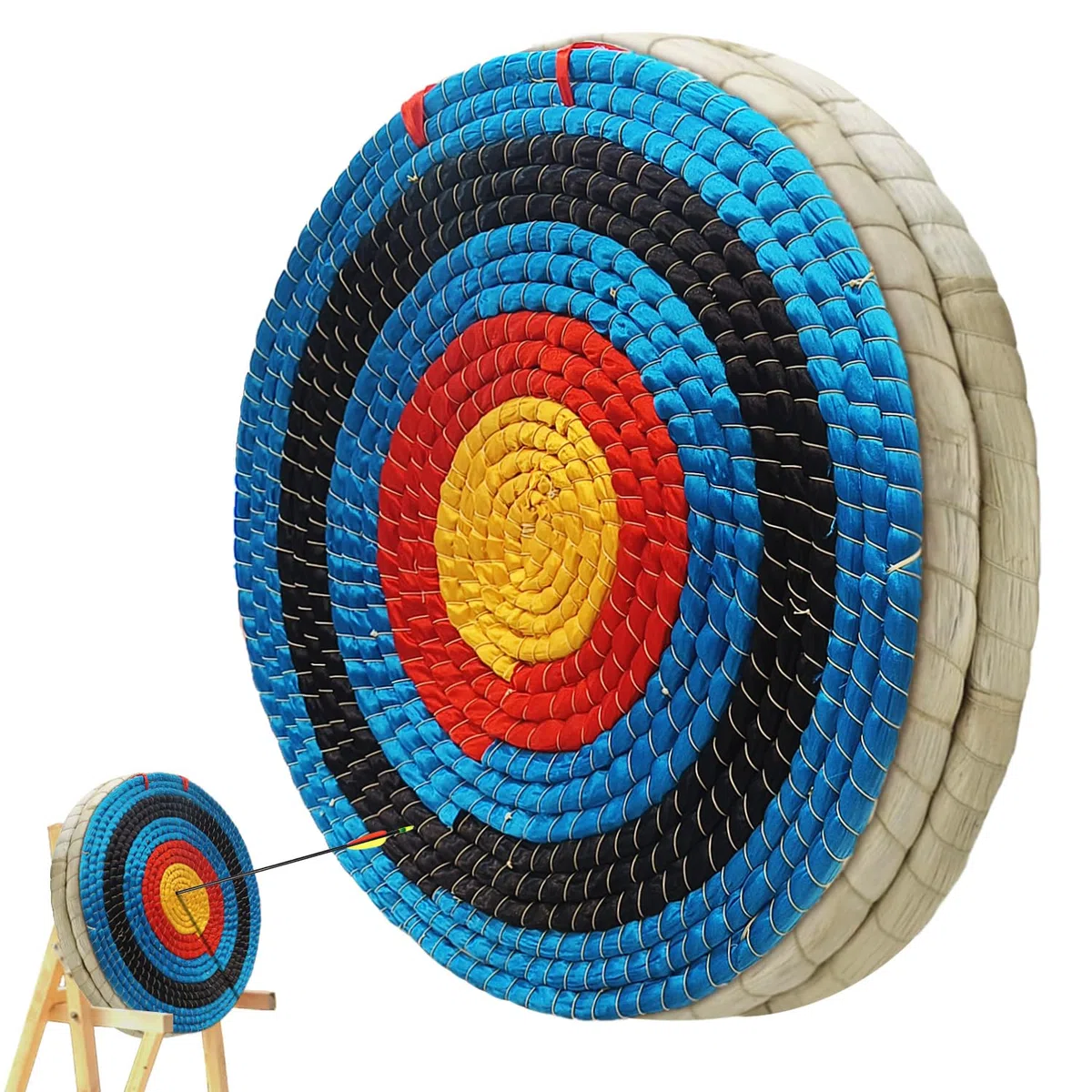 tiro con l'arco bersaglio 3/5/7 strati di paglia tiro con l'arco bersaglio, freccia bersaglio per Recurve arco Longbow o arco composto tondo freccia bersaglio per pratica di tiro di