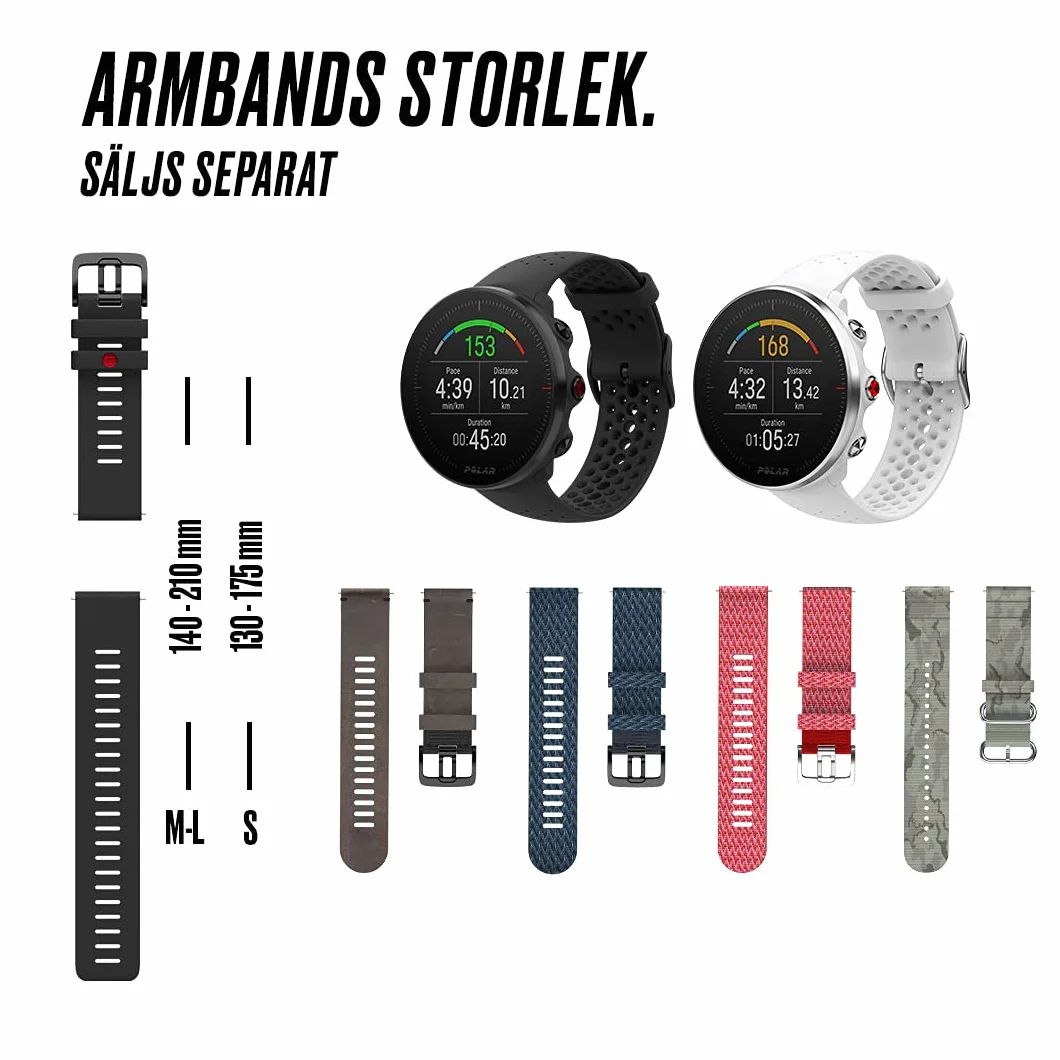 Polar Unisex Adulto Sportwatch per Allenamenti Multisport, Corsa e Nuoto, Impermeabile con GPS e Cardiofrequenzimetro Integrato, Unisex, Policarbonato, Metallo Stainless, Bianco, S/M