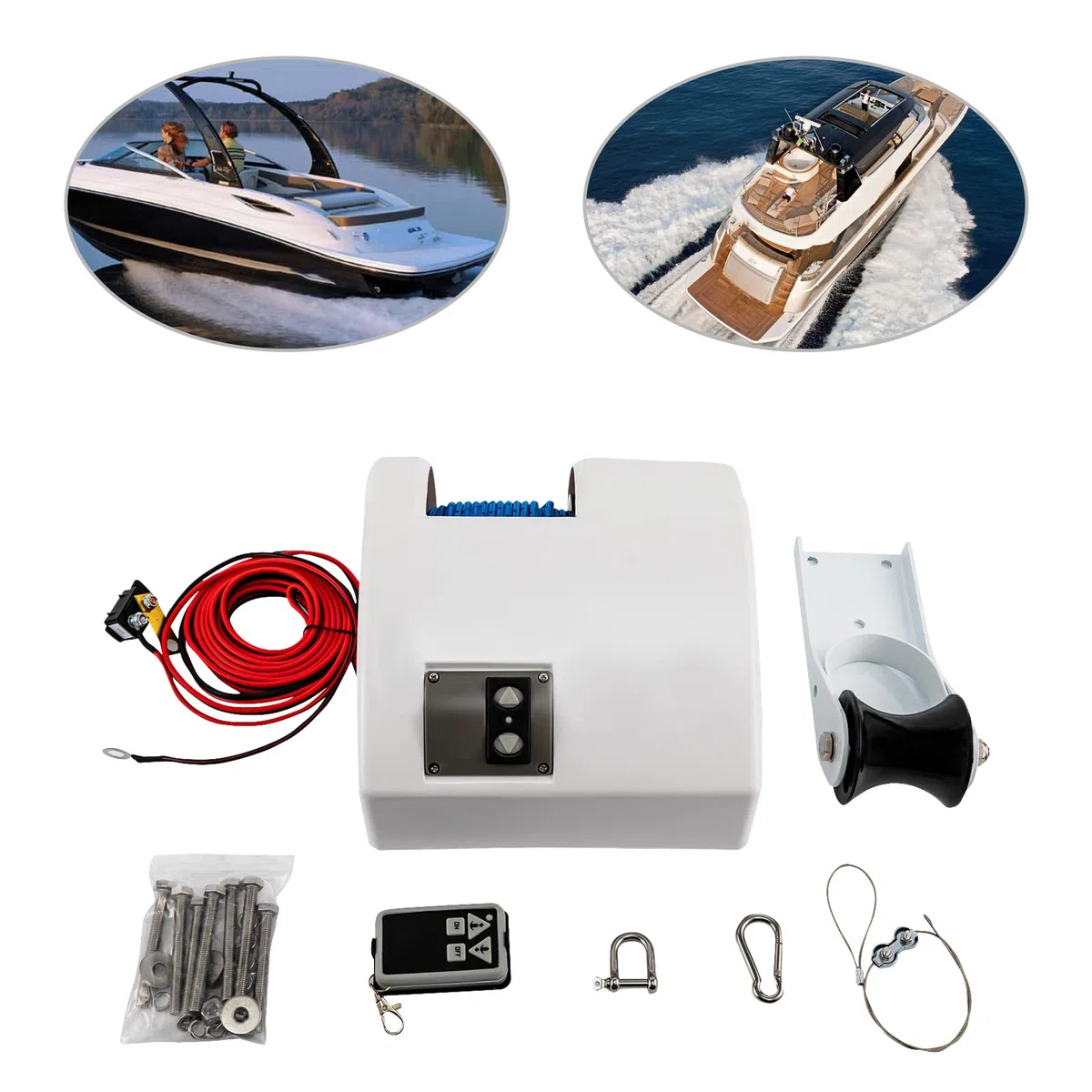 Verricello elettrico da 12 V, 30 m, salpa ancora, verricello elettrico, acqua dolce salata per ancoraggio