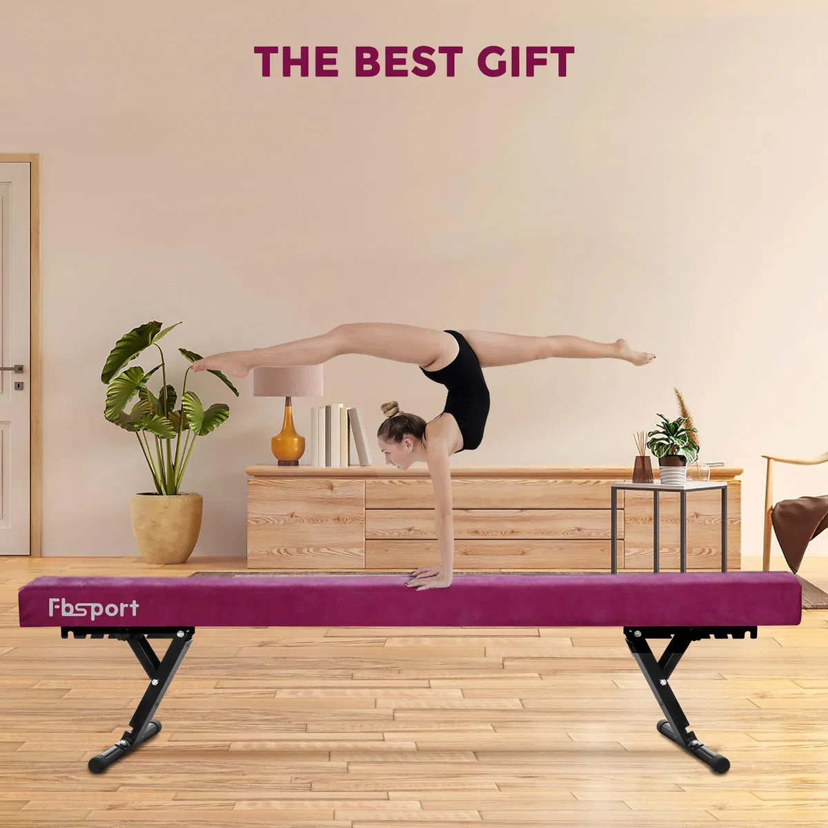 Trave ginnastica artistica per casa regolabile 244CM, trave di equilibrio ginnastica ad alto e basso livello Fascia da pavimento Altamente stabile per bambini 5 altezza regolabiletrave ginnastica