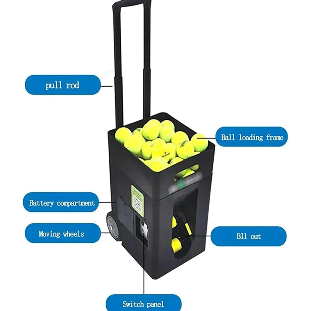 Macchina Lanciapalle Tennis Portatile, Spara Palline Tennis Automatica Intelligente, con Telecomando E App, Macchina per Allenamento da Tennis, Tennis Trainer Automatica
