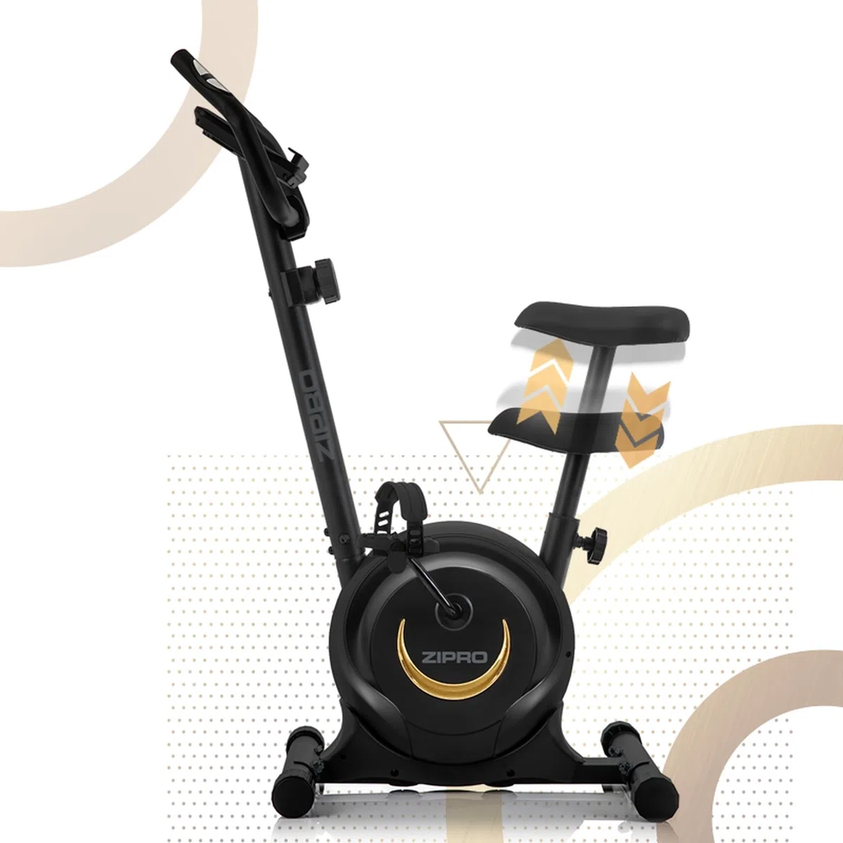 ZIPRO Cyclette da Casa con 8 Livelli di Resistenza Magnetica, Supporto per Smartphone, Schermo LCD, Sella Regolabile, Cyclette per Casa per Più Esercizi, Ciclette Professionale da Camera (One S)