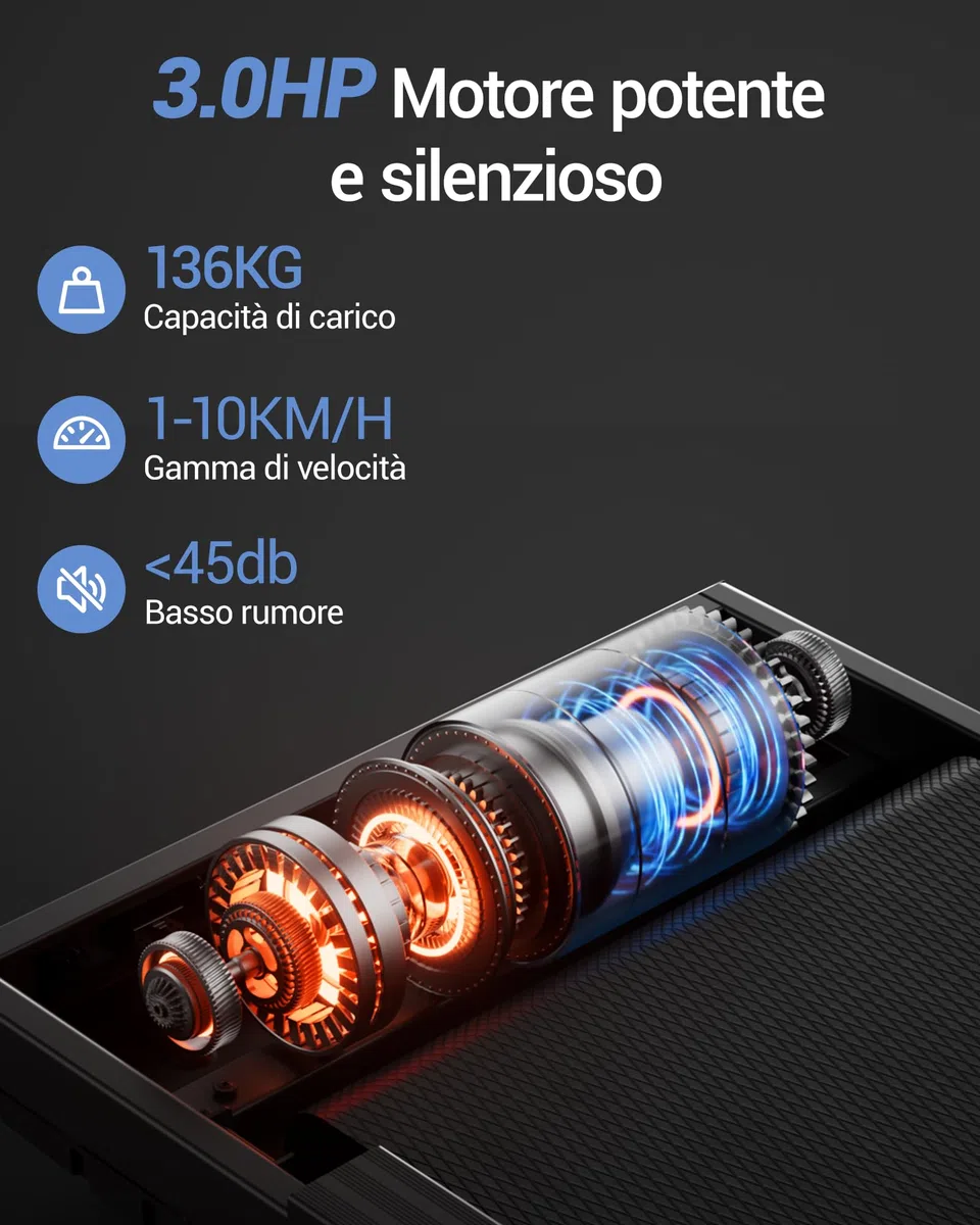 UMAY Tapis Roulant Elettrico Pieghevole con Inclinazione 10KM/H, 16% Tapis Roulant Salvaspazio Elettrico, Schermo LED, Telecomando, Tapirulan da Casa 3.0 CV, Mini Walking Pad, Carico Massima 136KG